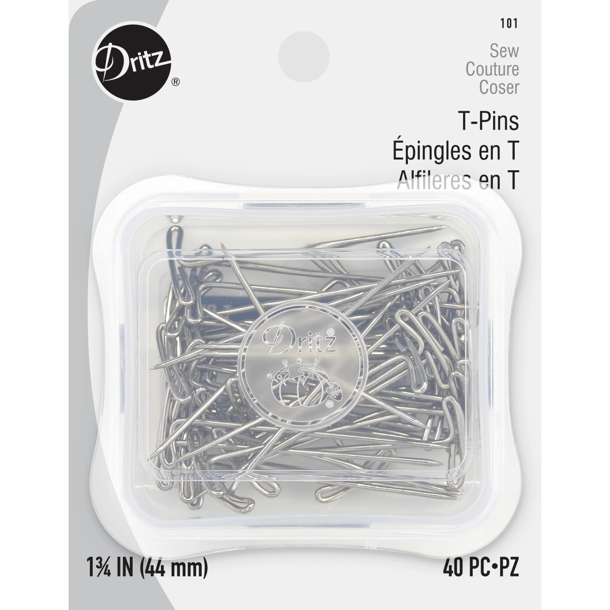 1-3/4" T-Pins, Nickel, 40 pc
