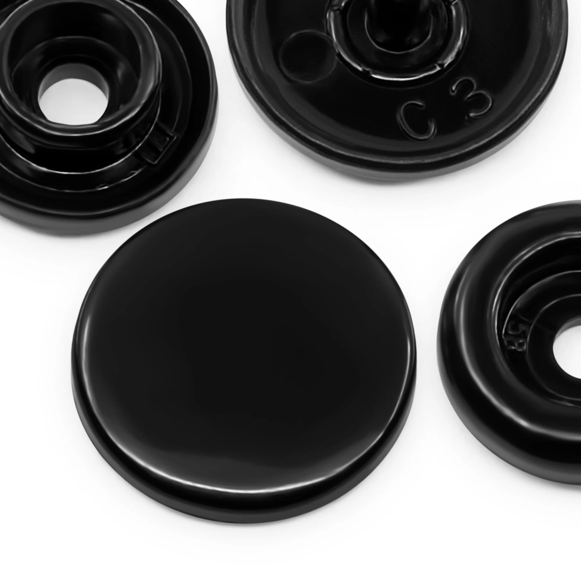 1/2" Plastic Snaps, Black, 60 Sets - Image 2