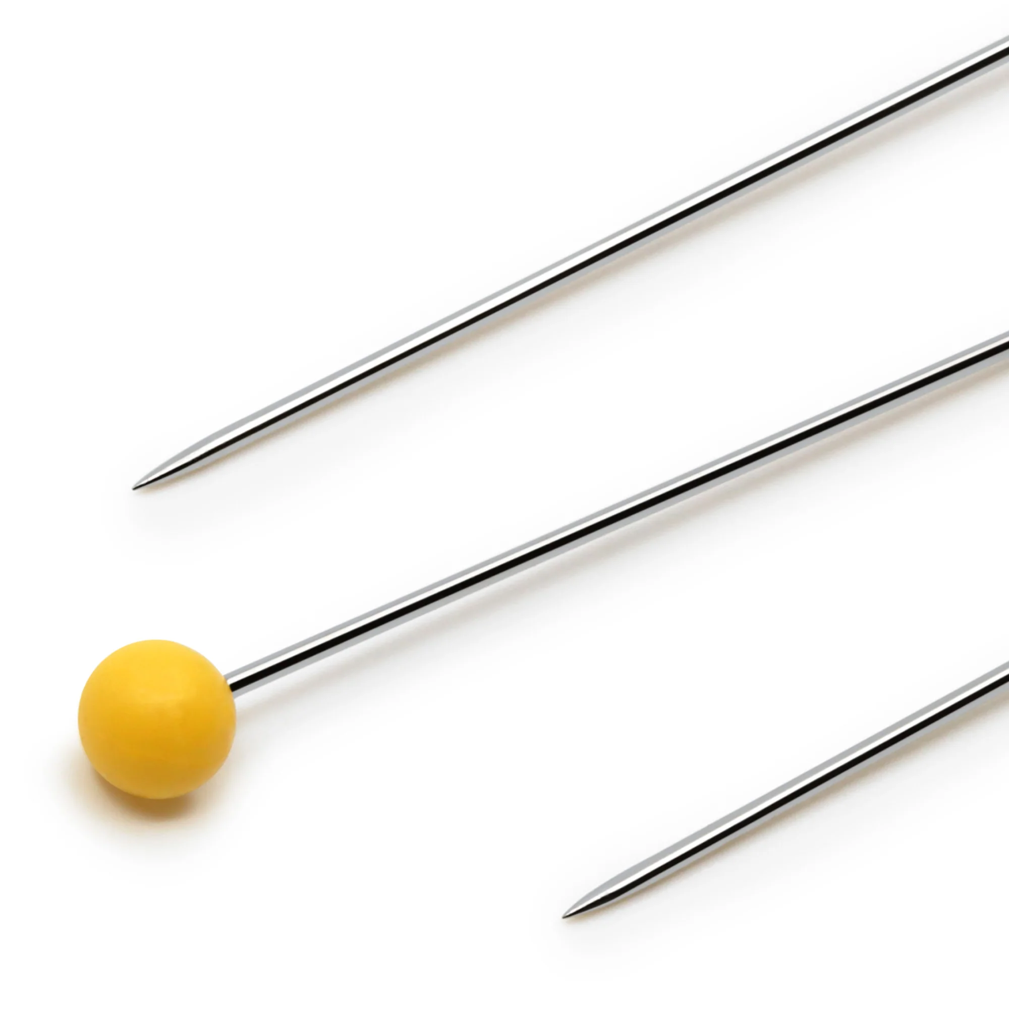 1-3/4" Extra-Long Color Ball Pins, Yellow, 250 pc - Image 2