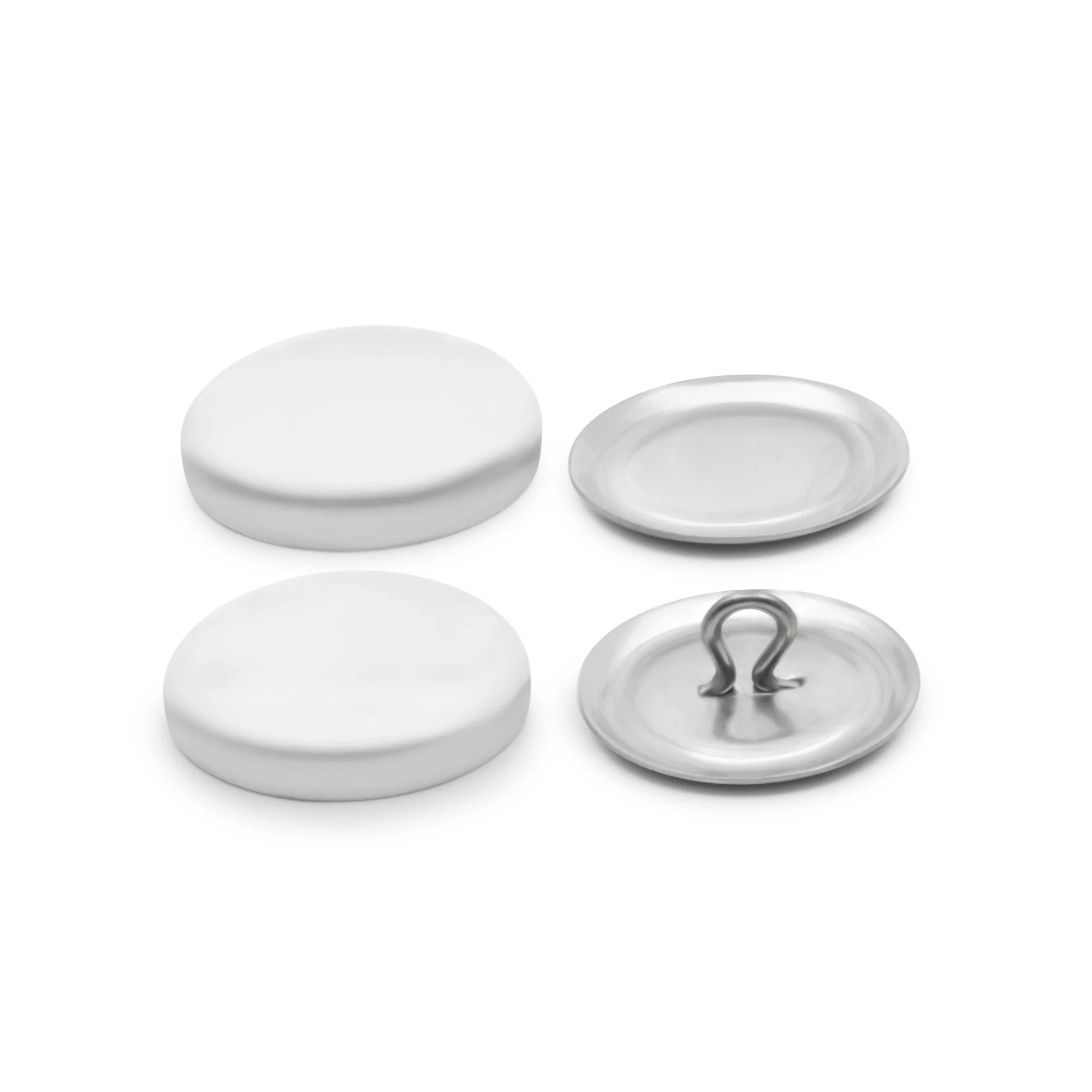3/4" Craft Cover Button Kit, 18 Sets, Nickel - Image 3