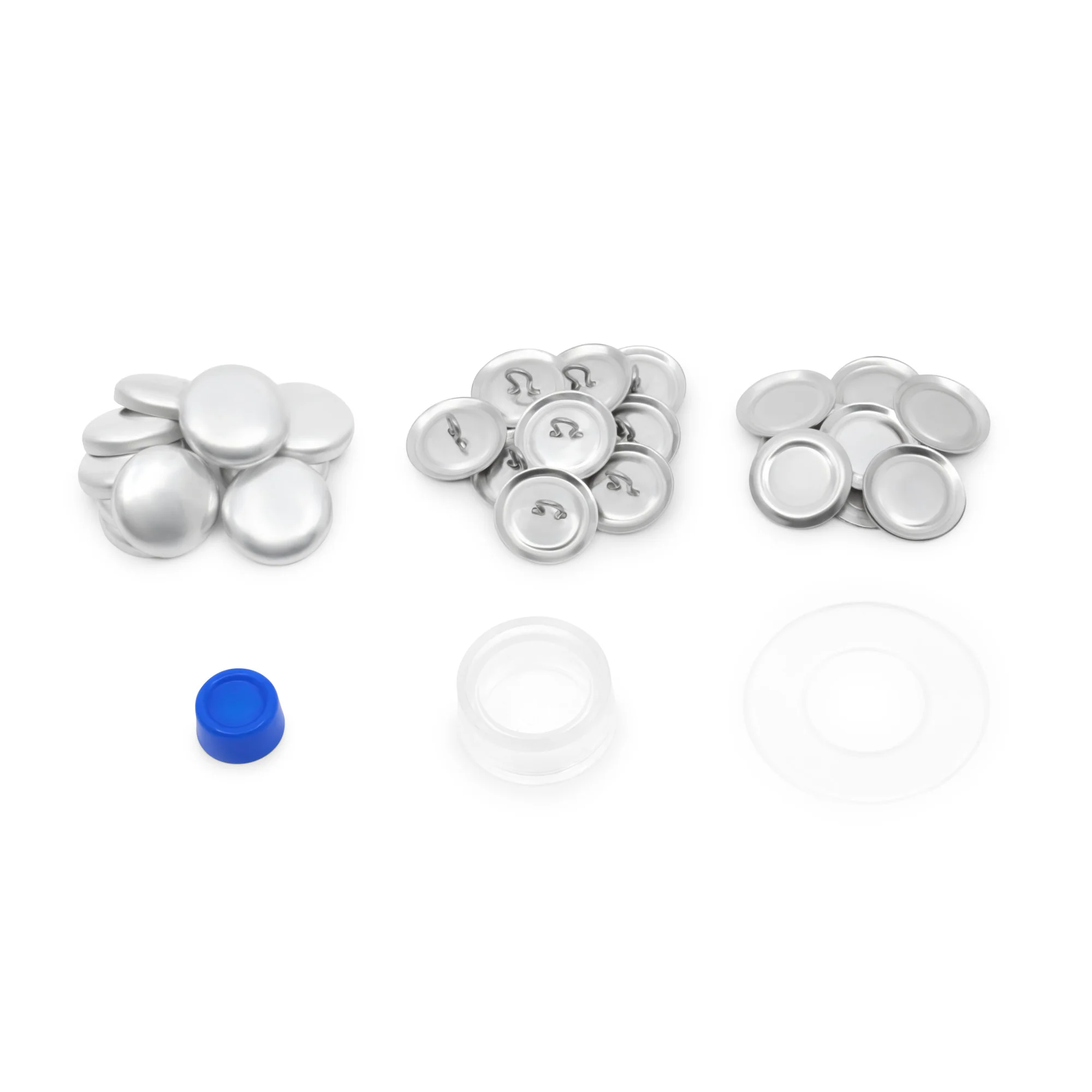 3/4" Craft Cover Button Kit, 18 Sets, Nickel - Image 4