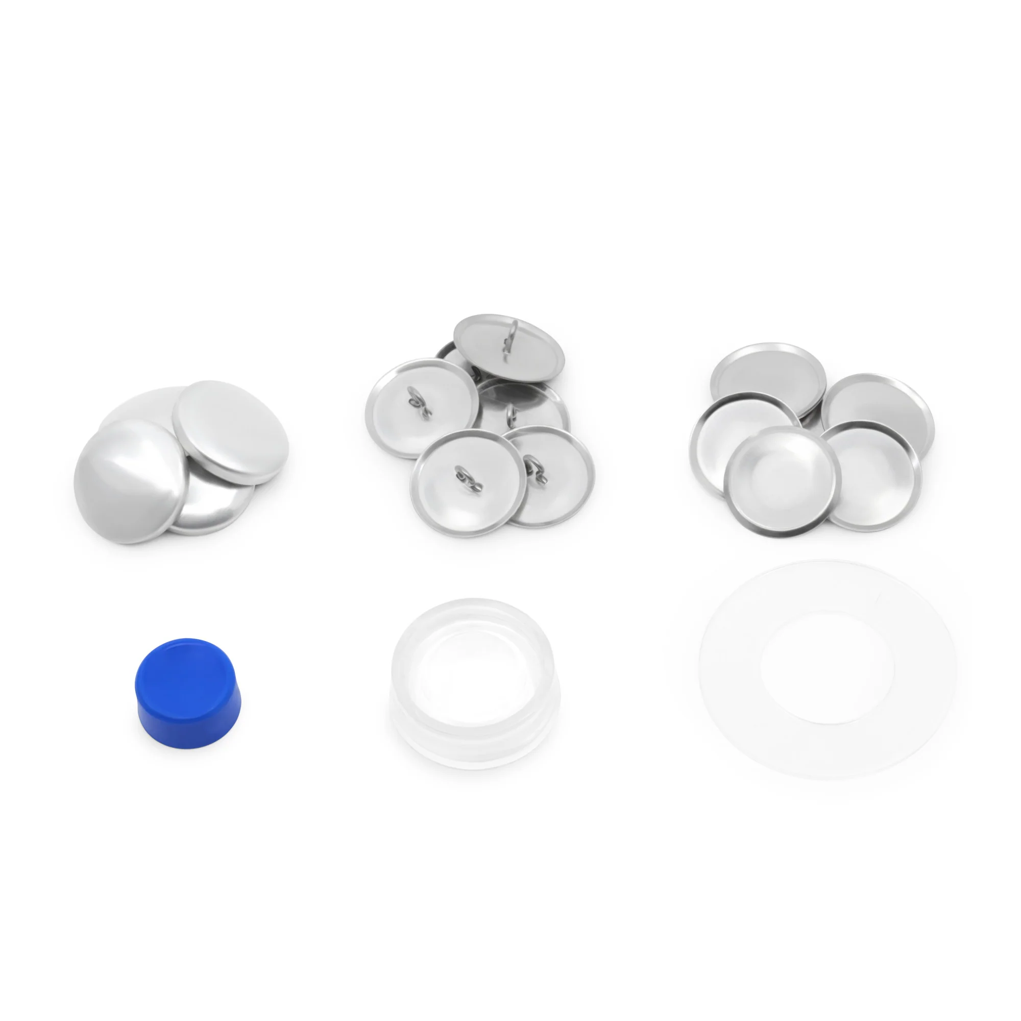 7/8" Craft Cover Button Kit, 14 Sets, Nickel - Image 4