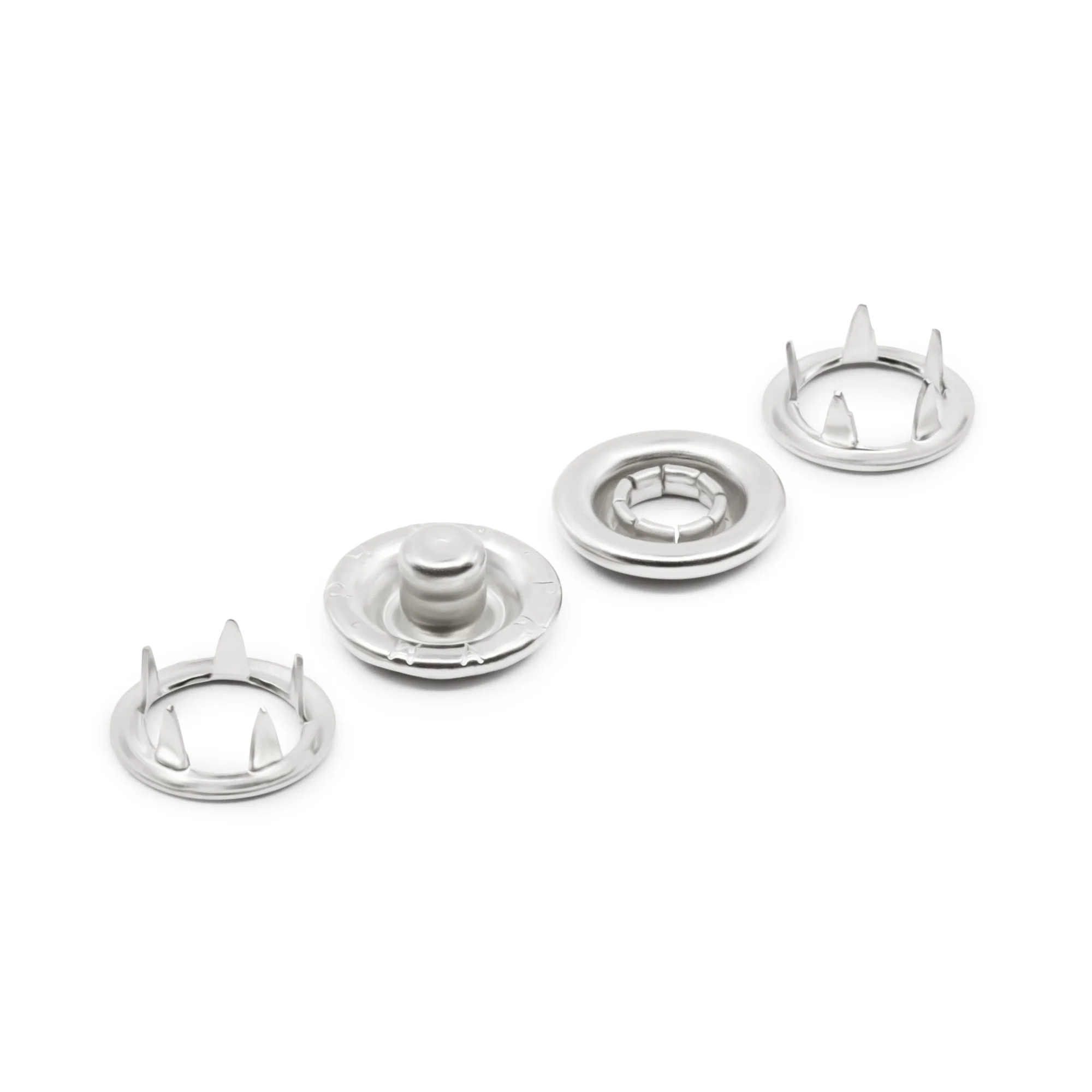 7/16" Snap Fasteners, 12 Sets, Nickel - Image 4