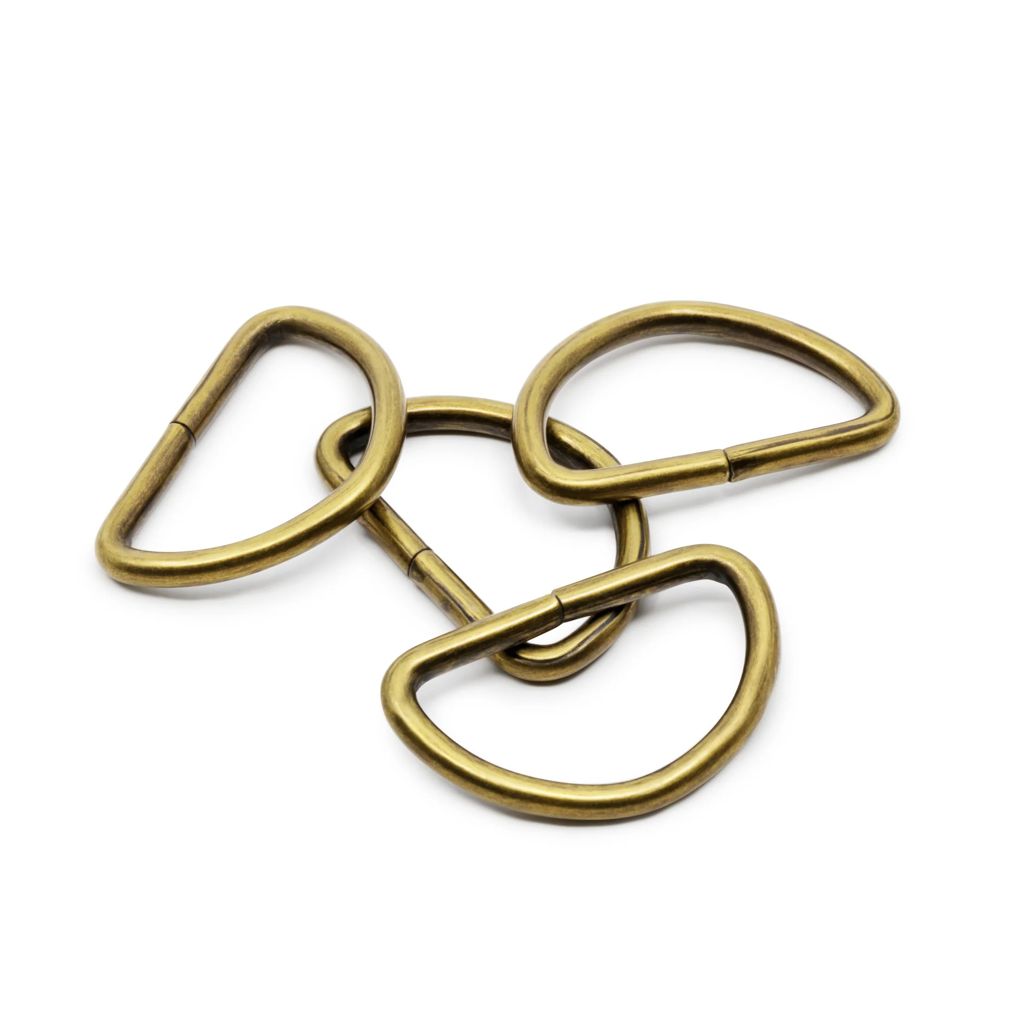 1" D-Rings, Antique Brass, 4 pc - Image 3