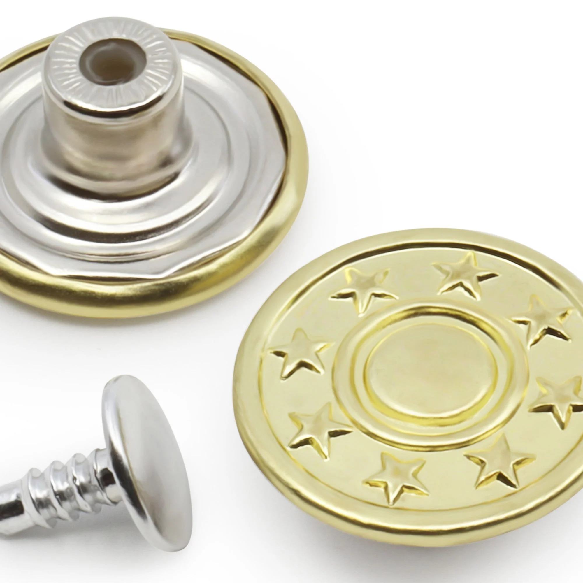 Jean Buttons, 6 pc, Gold - Image 2