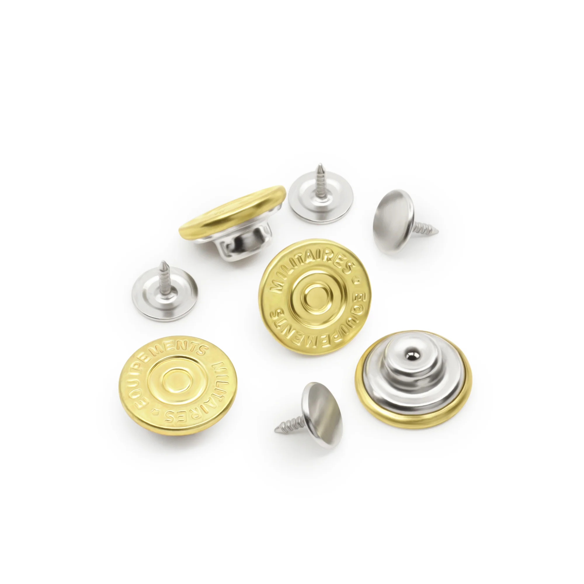 5/8" Dungaree Buttons, 4 pc, Gold - Image 5