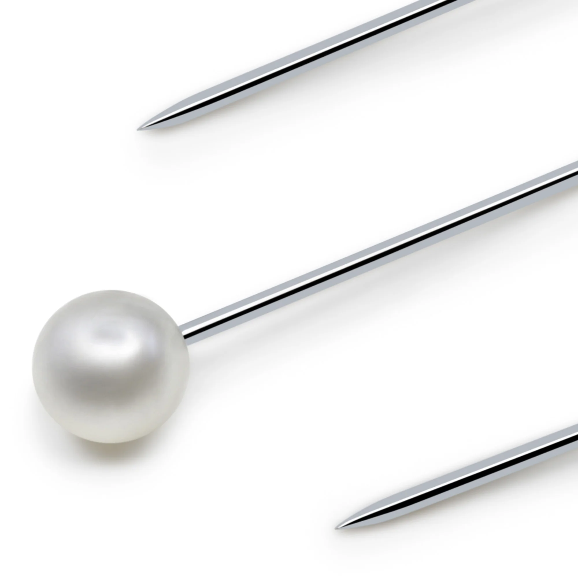 3/4" Petite Pearlized Pins, White, 150 pc - Image 2