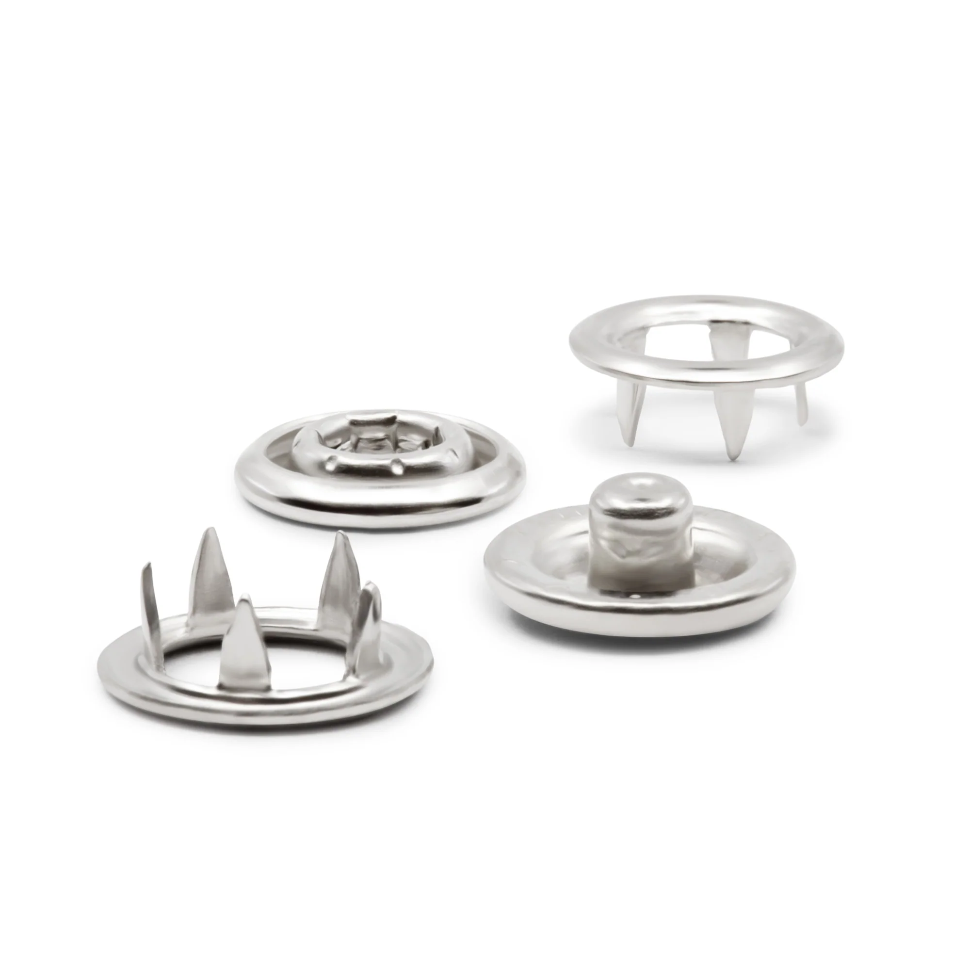 3/8" Snap Fasteners, 7 Sets, Nickel - Image 3