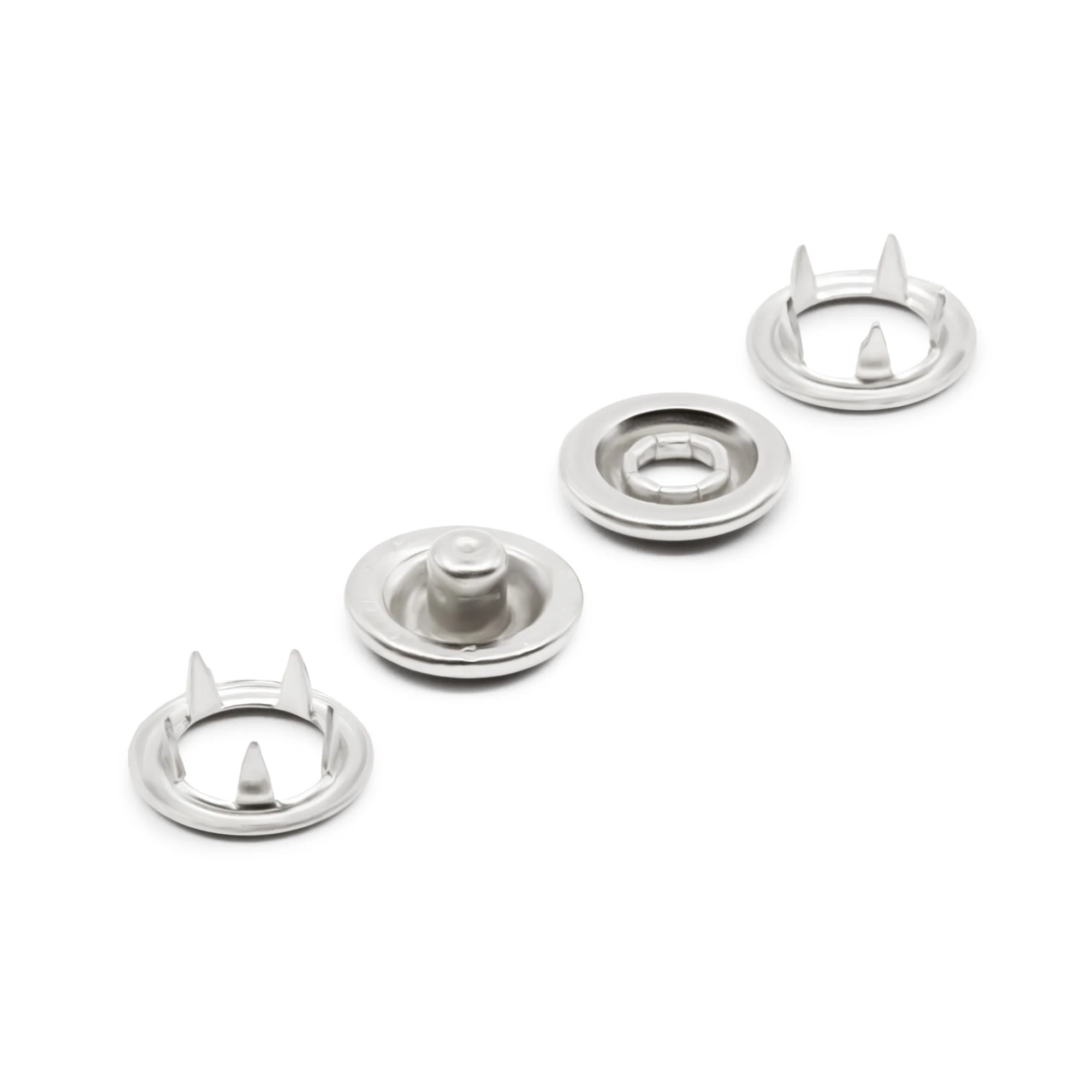 3/8" Snap Fasteners, 7 Sets, Nickel - Image 4