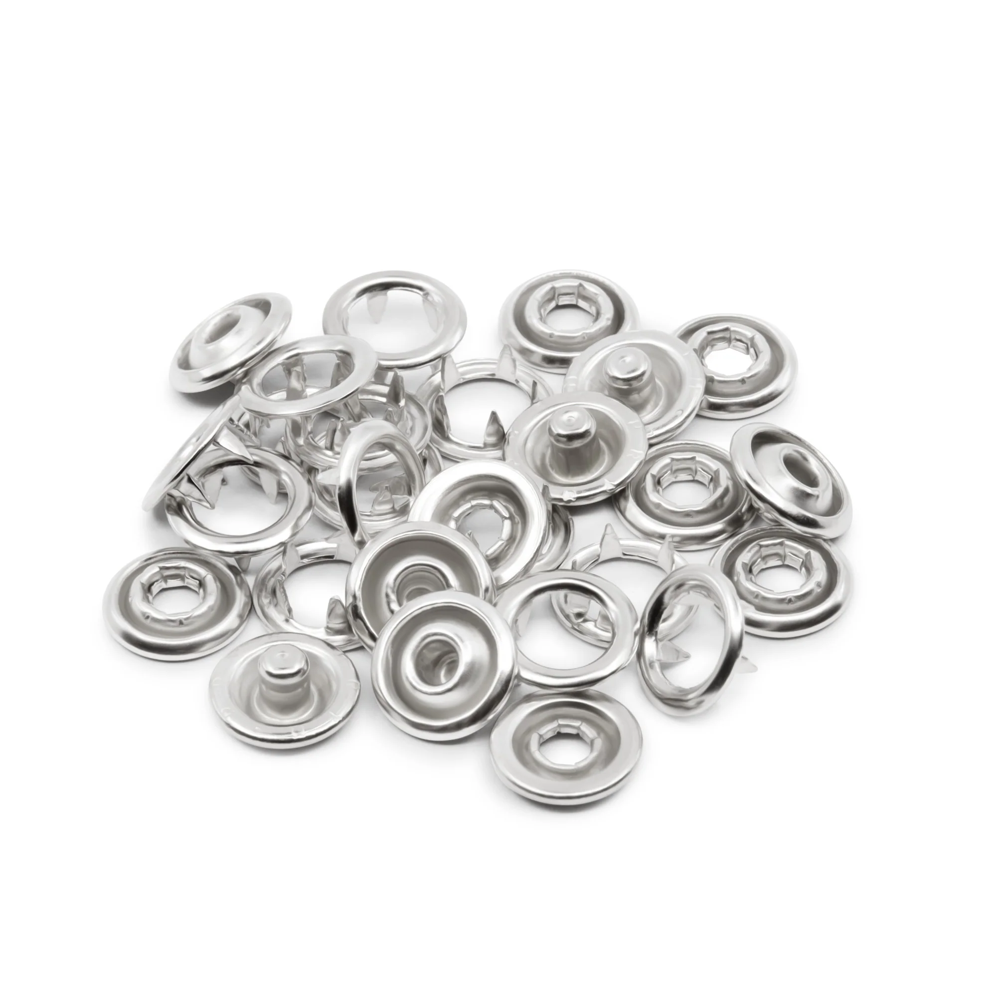 3/8" Snap Fasteners, 7 Sets, Nickel - Image 5