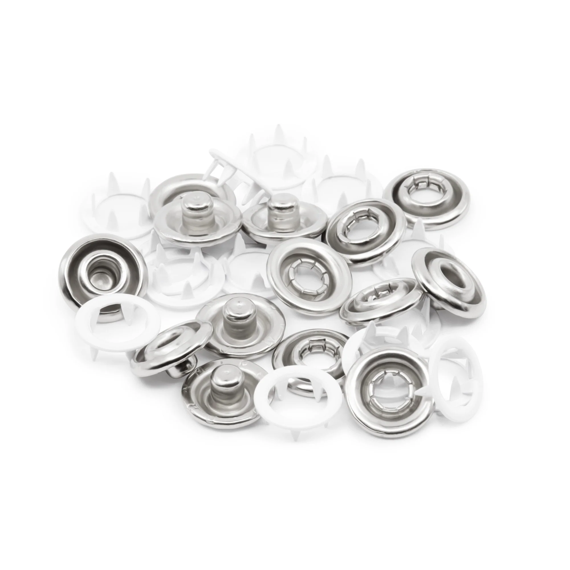 3/8" Snap Fasteners, 7 Sets, White - Image 5