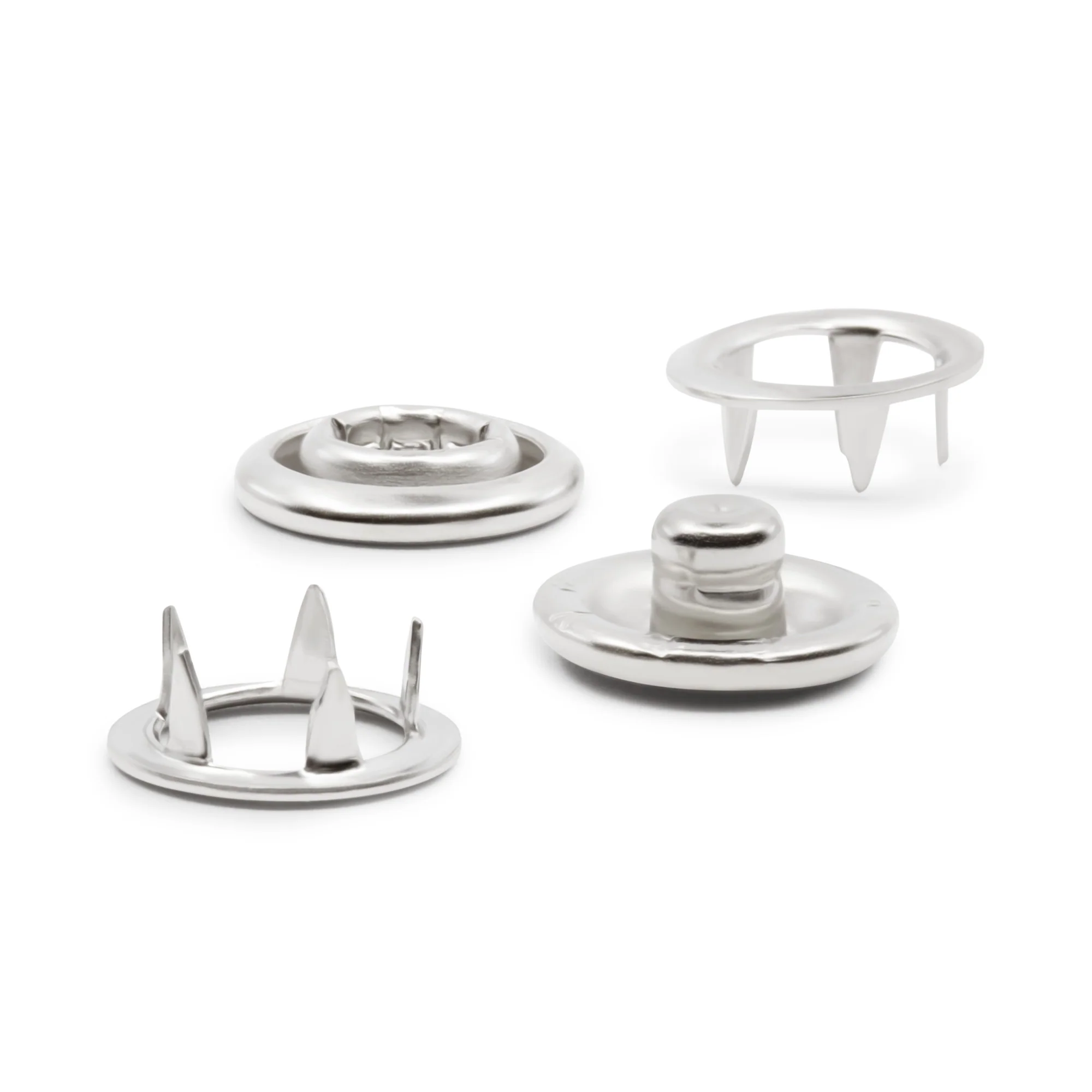 7/16" Snap Fasteners, 7 Sets, Nickel - Image 2