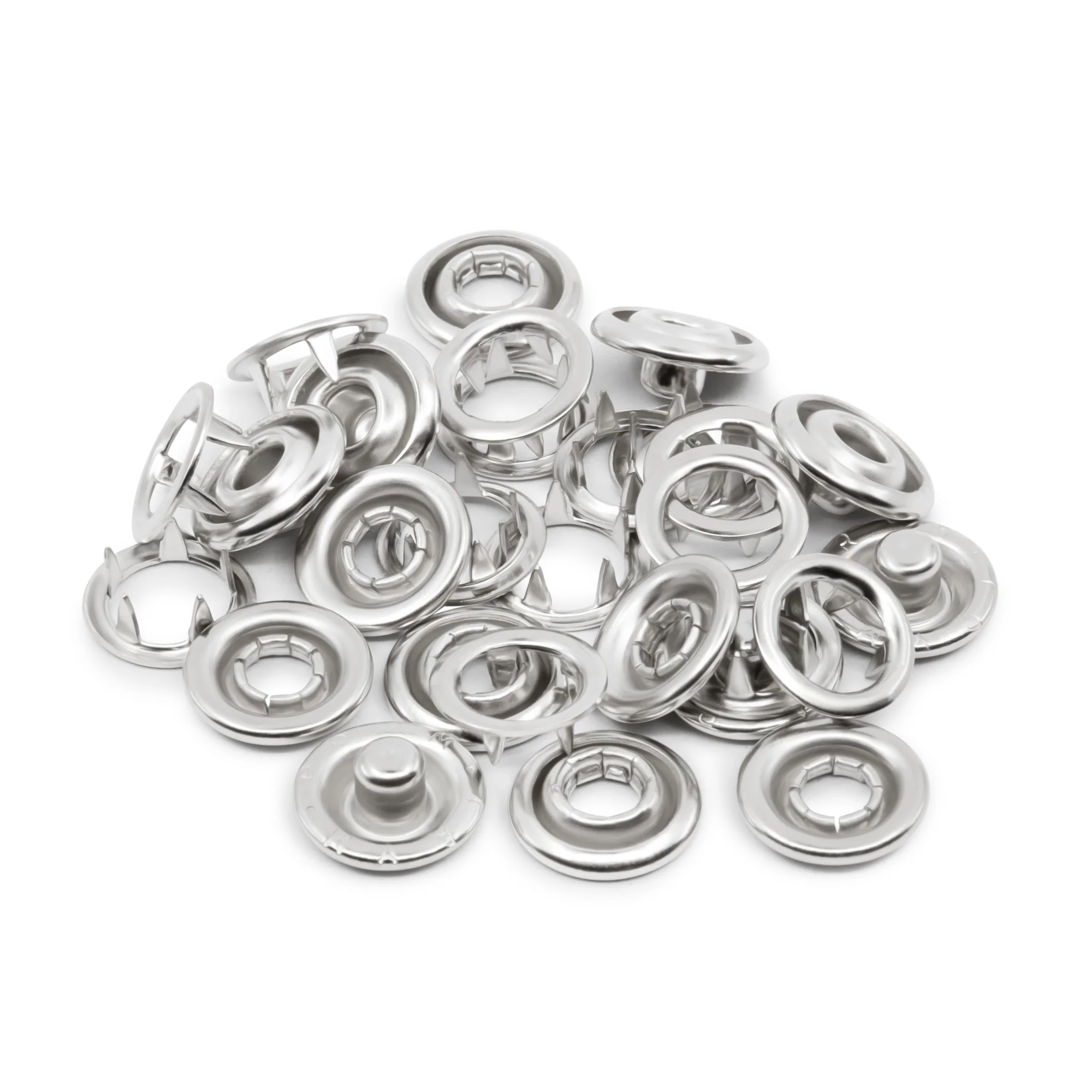 7/16" Snap Fasteners, 7 Sets, Nickel - Image 4