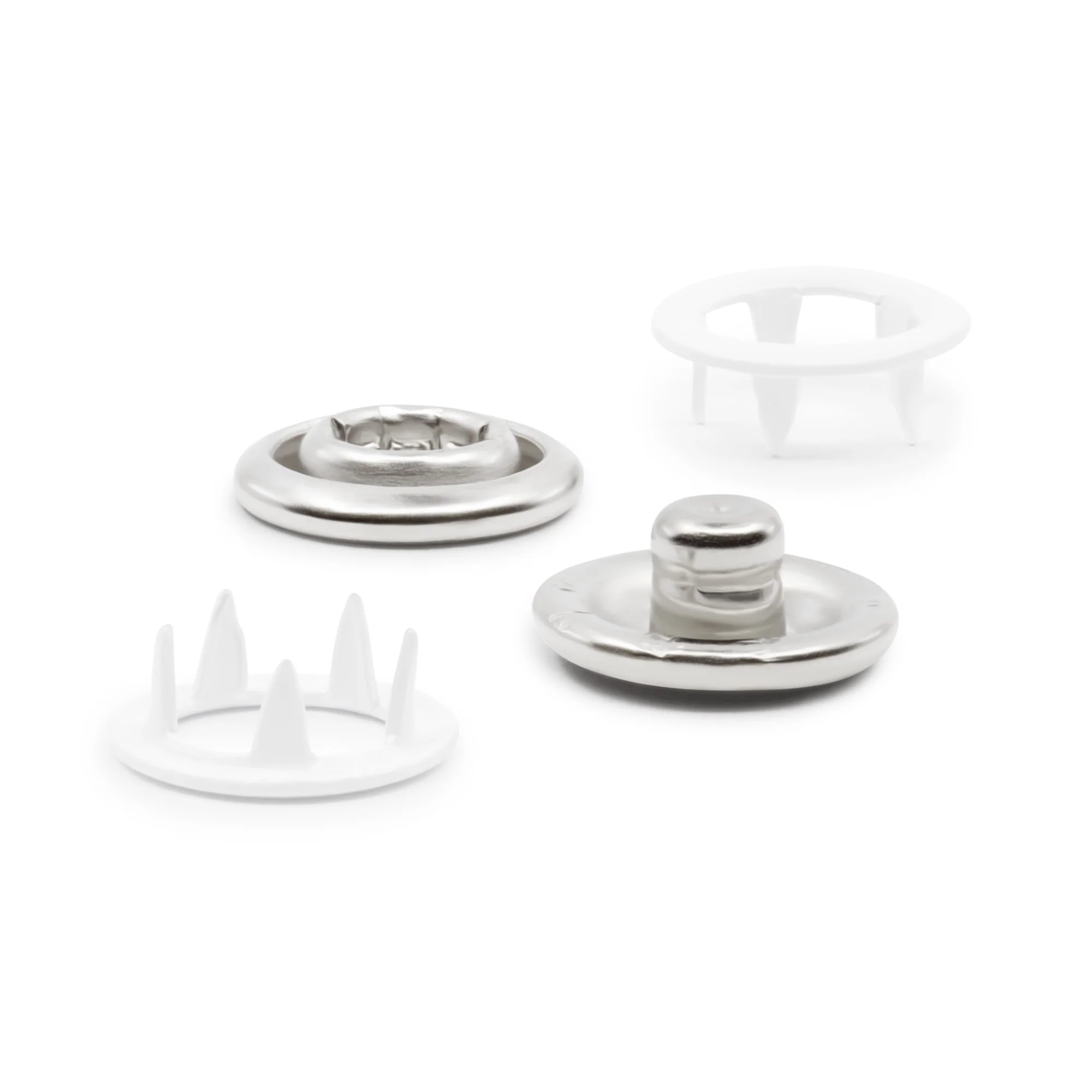 7/16" Snap Fasteners, 7 Sets, White - Image 2