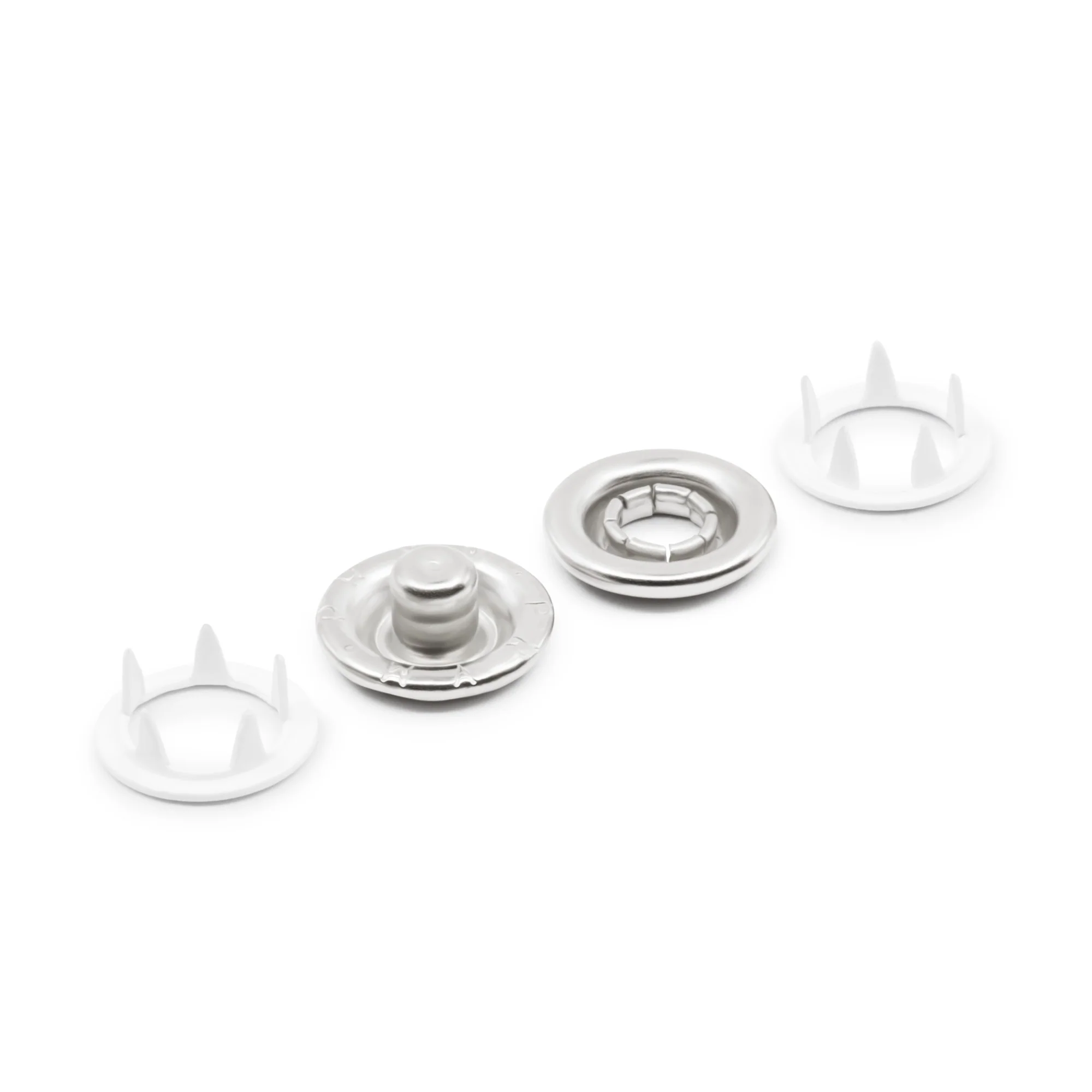 7/16" Snap Fasteners, 7 Sets, White - Image 3