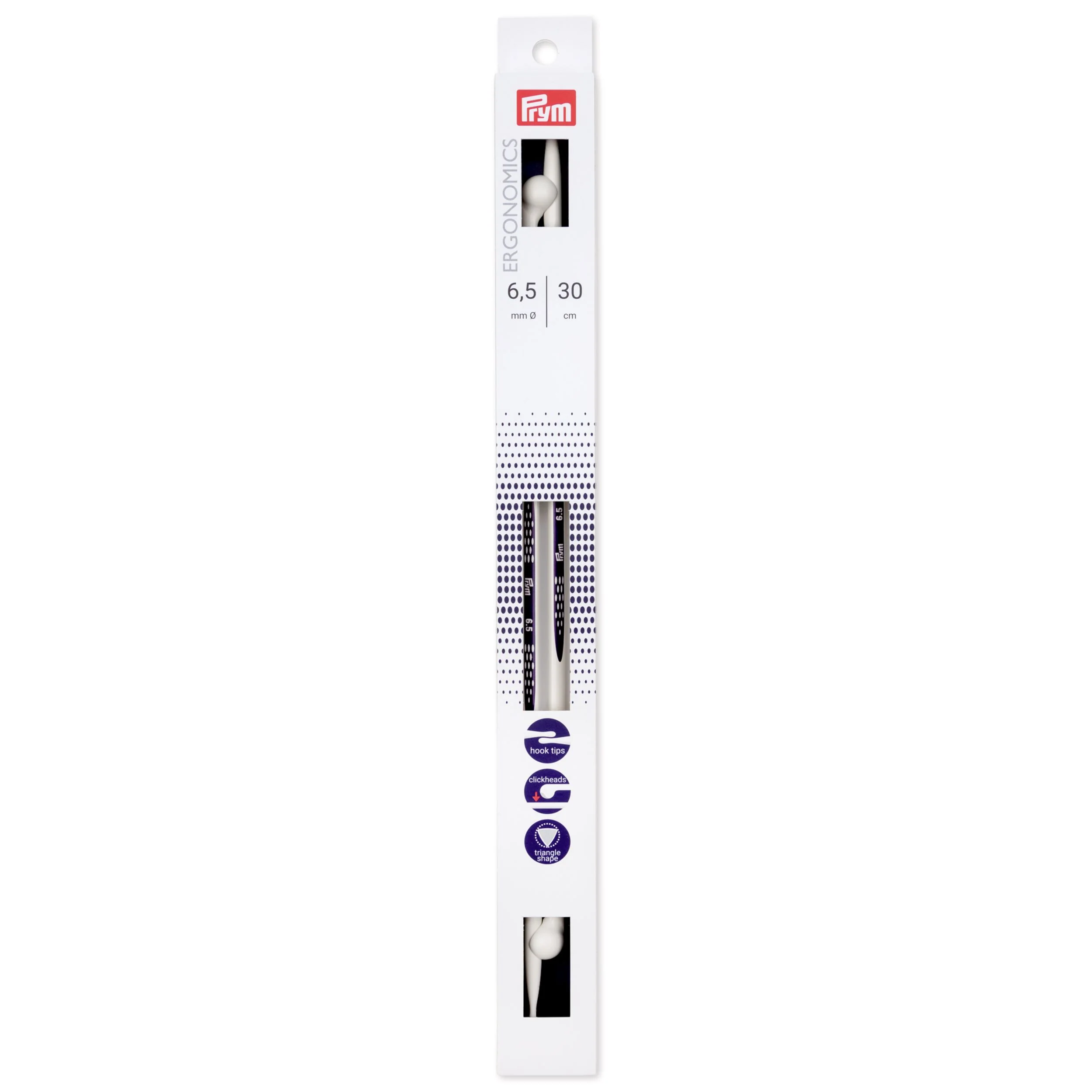 12" Ergonomic Single Point Knitting Needles, US 10.5 (6.5mm)