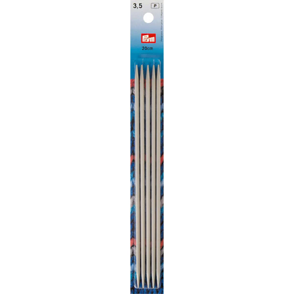 Double-Pt And Glove Knitting Pins Alu 20cm 3.50mm pearl grey