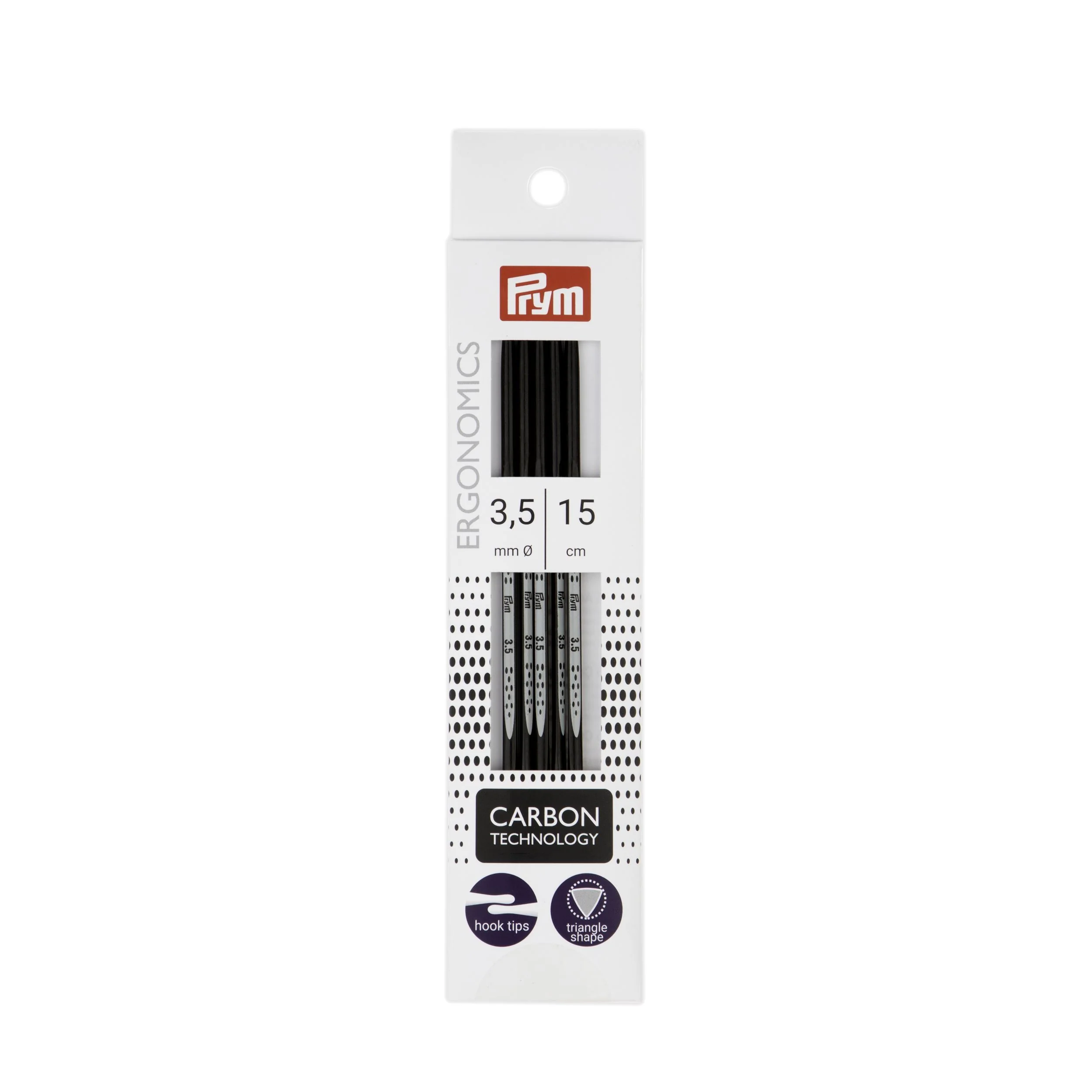 6" Ergonomic Double Point Knitting Needles, Carbon, US 4 (3.5mm)