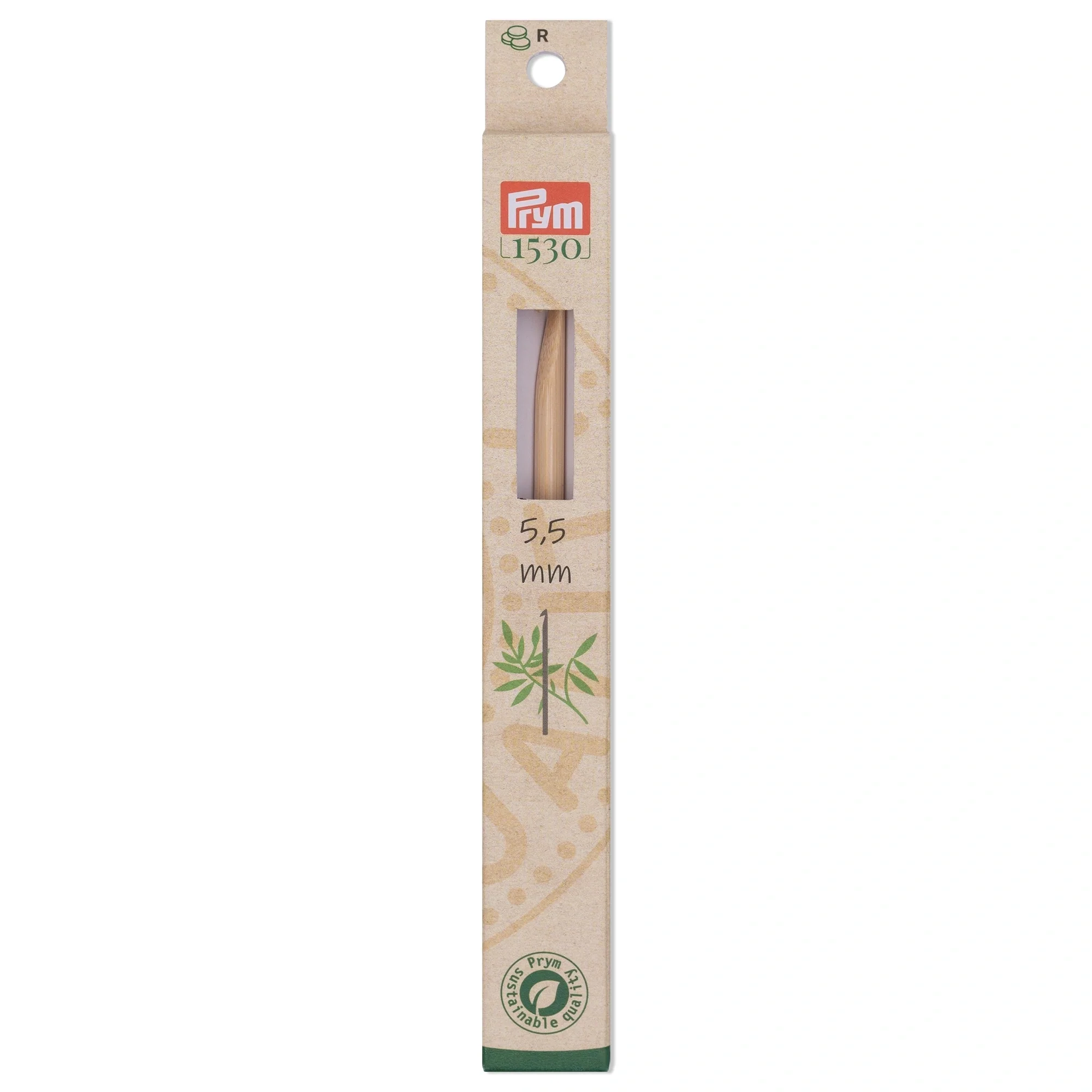 6" Crochet Hook, Bamboo, US I (5.5mm) - Image 2
