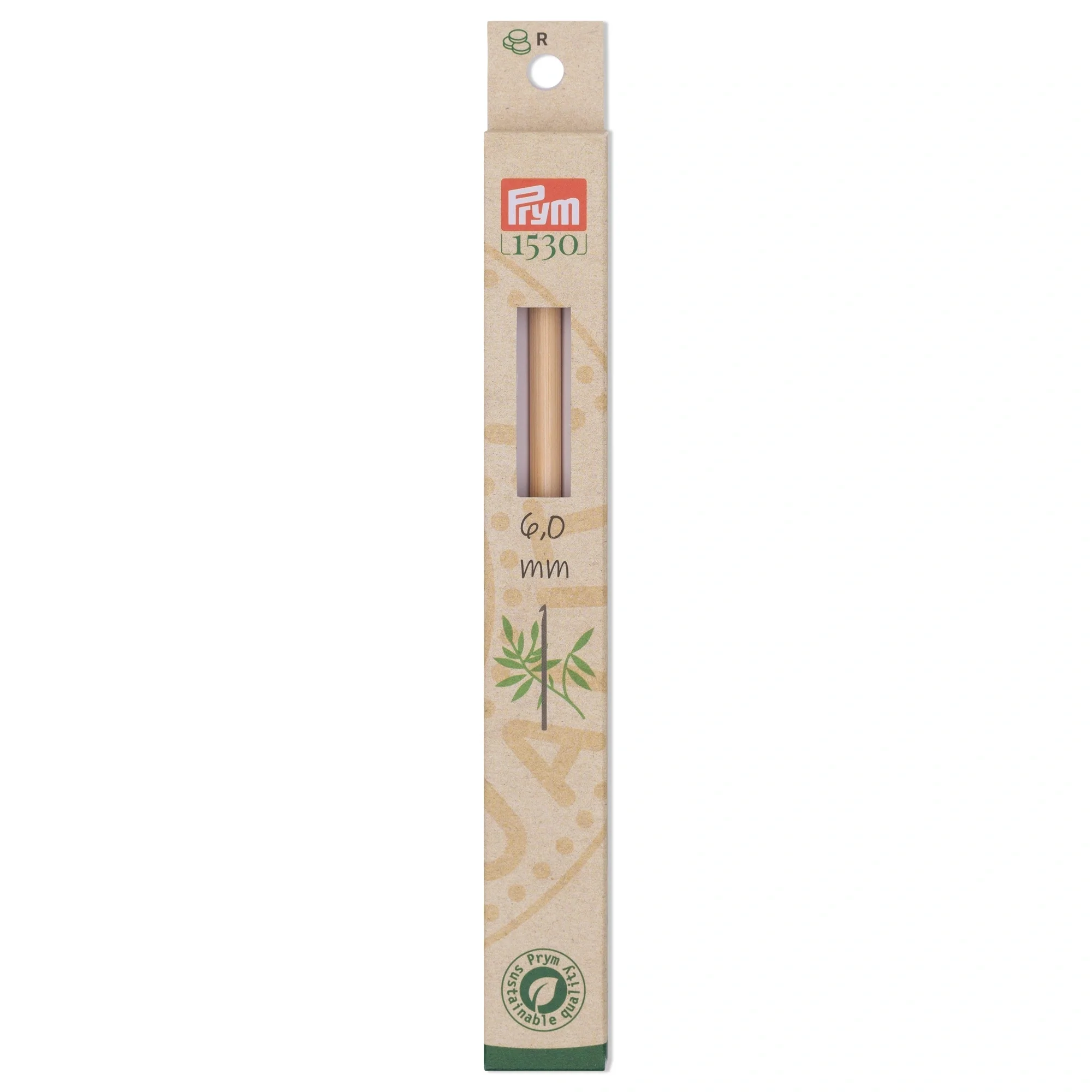 6" Crochet Hook, Bamboo, US J (6mm) - Image 2