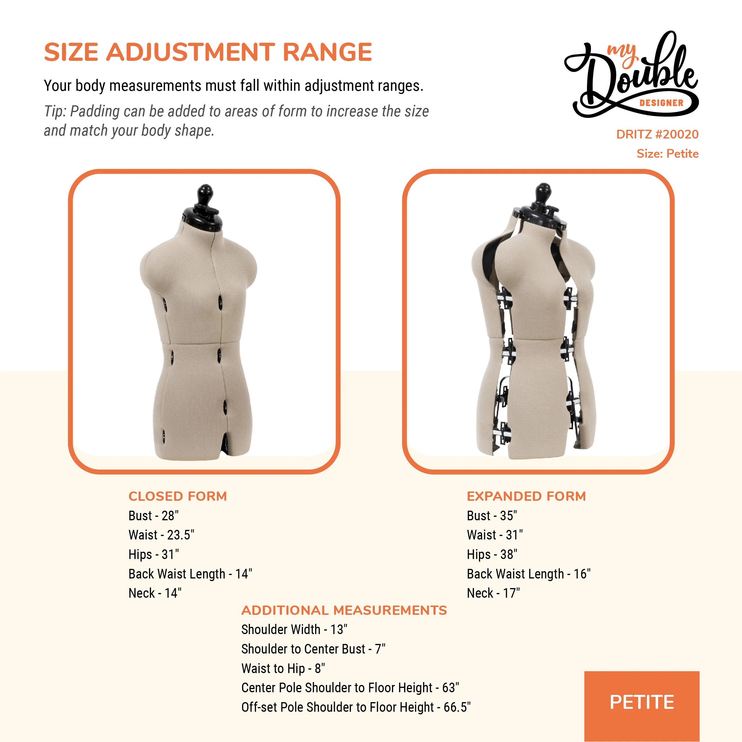 My Double Designer Adjustable Dress Form, Petite - Image 3
