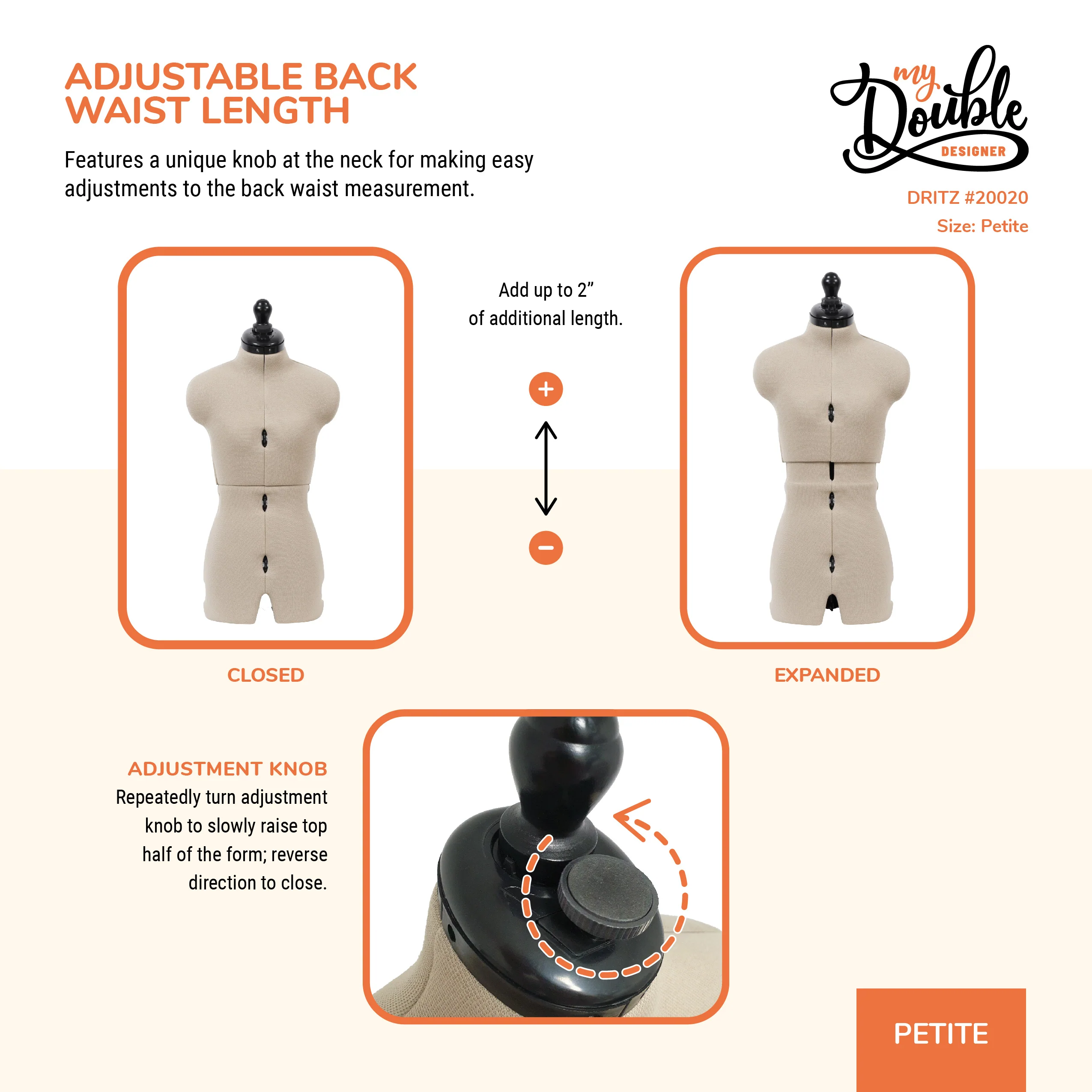 My Double Designer Adjustable Dress Form, Petite - Image 7