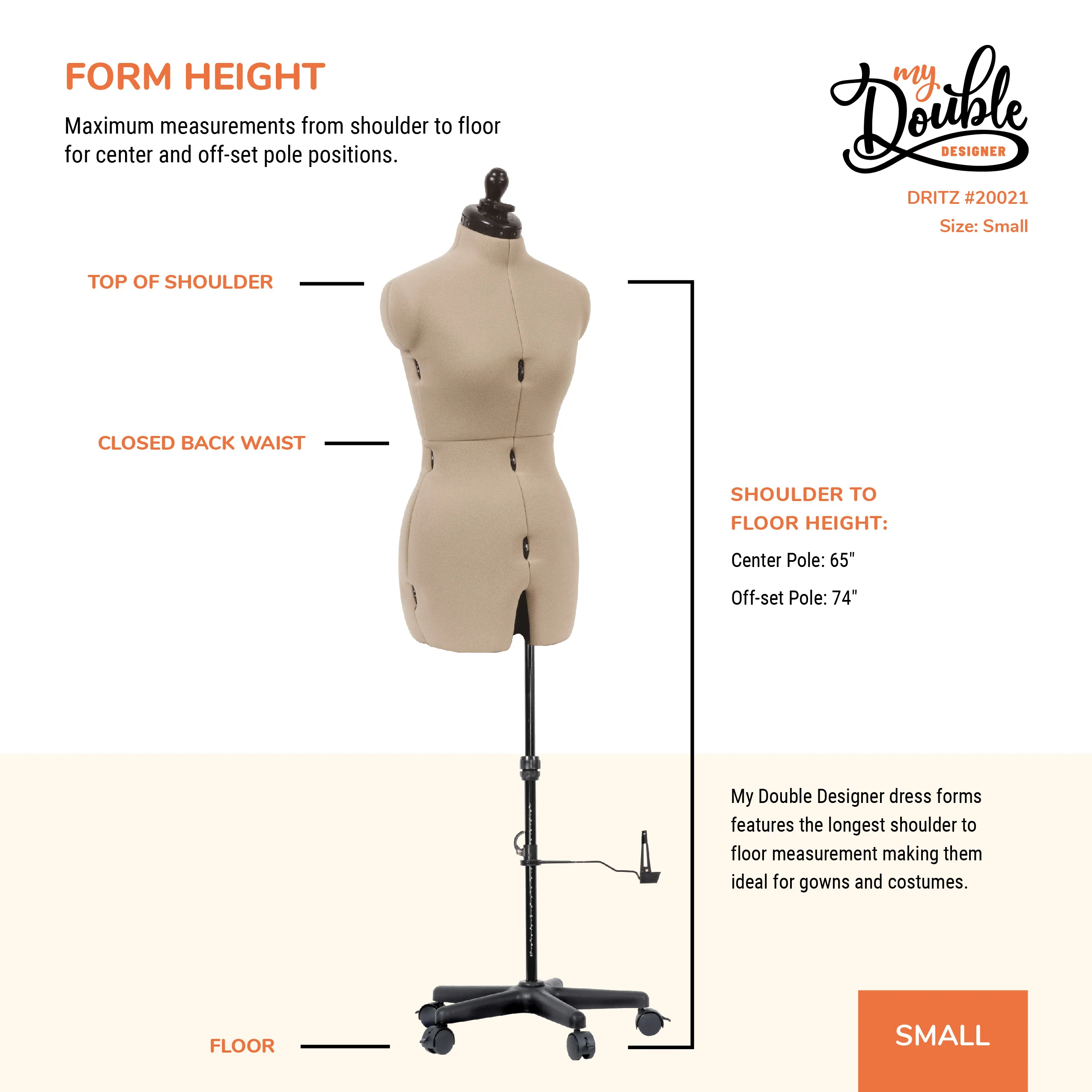 My Double Designer Adjustable Dress Form, Small - Image 9