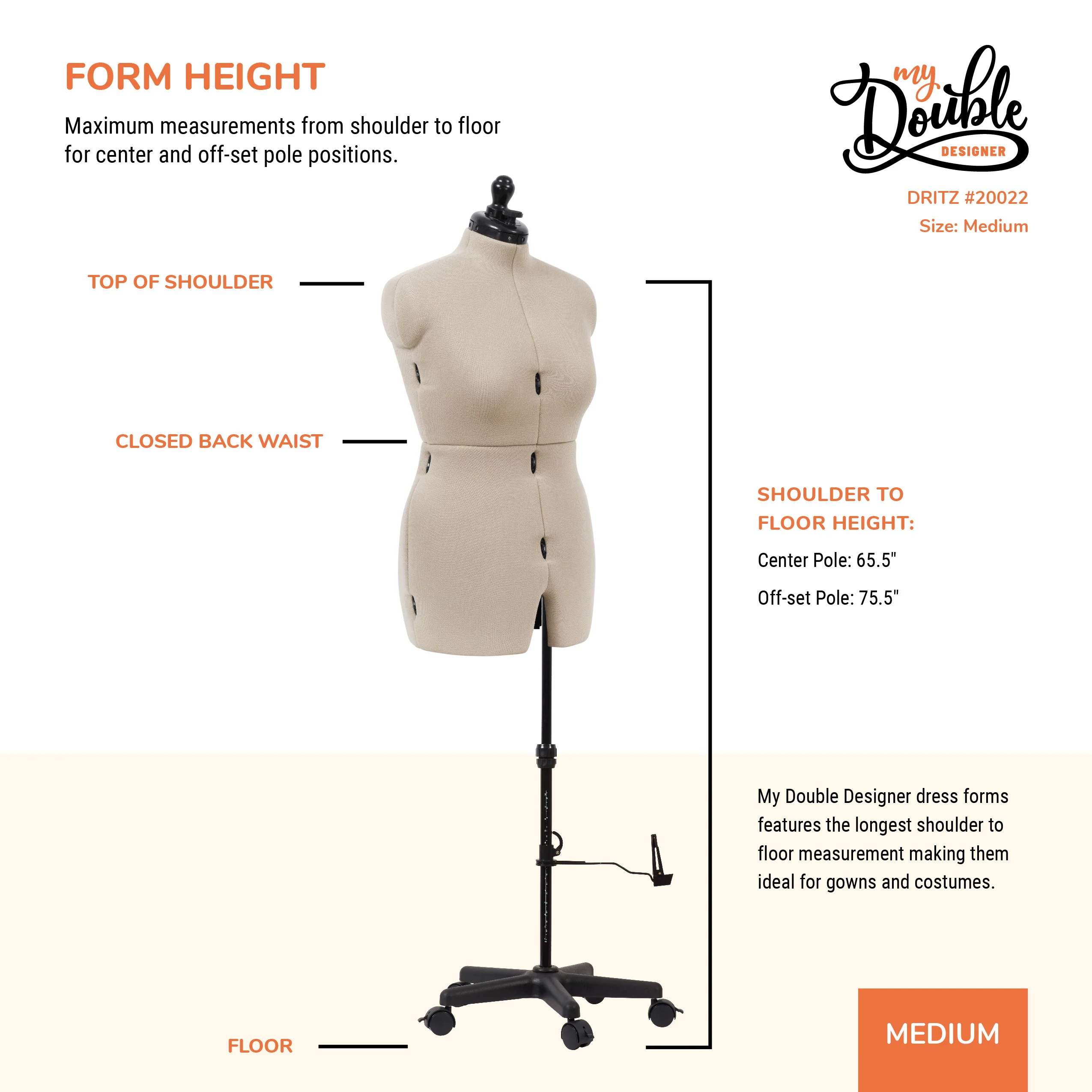 My Double Designer Adjustable Dress Form, Medium - Image 9