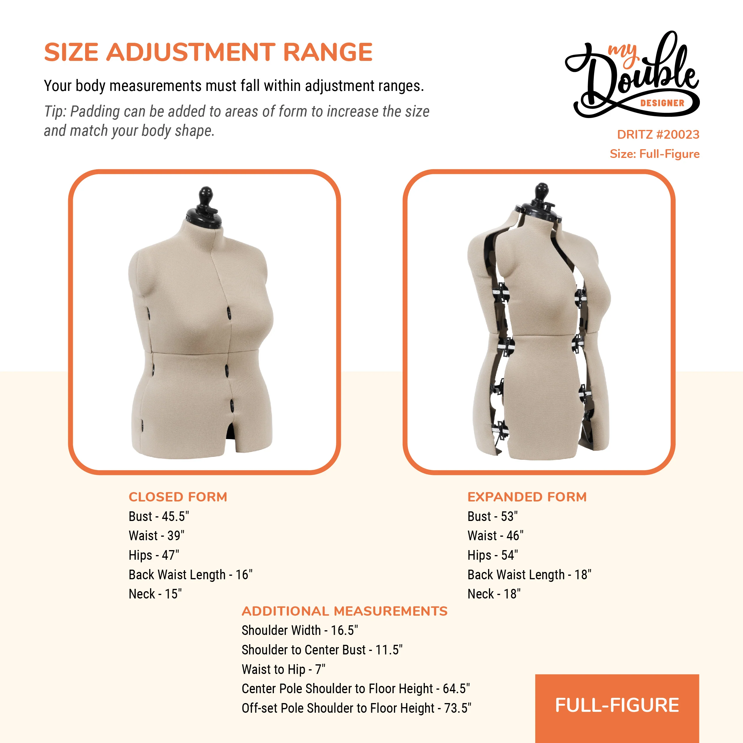 My Double Designer Adjustable Dress Form, Full-Figure - Image 3