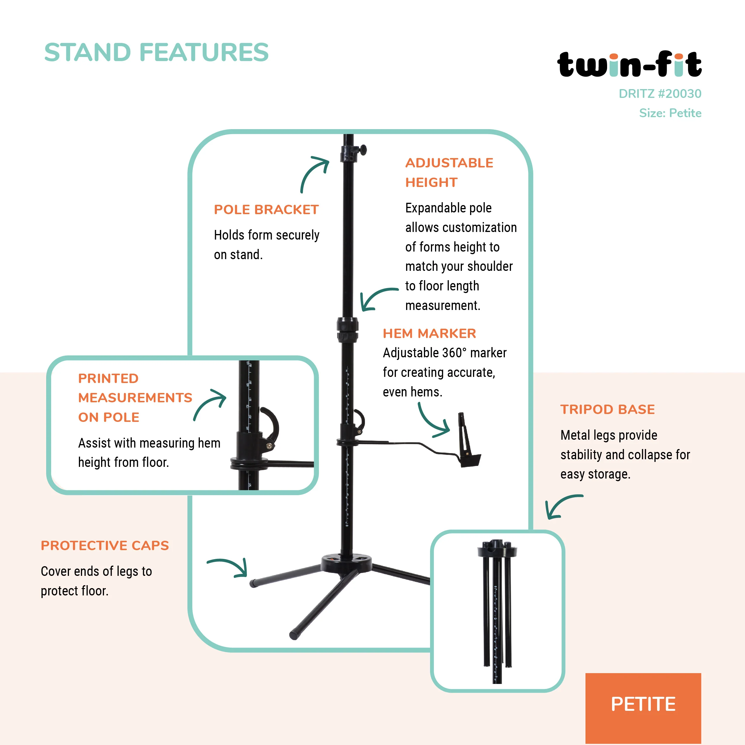 Twin-Fit Adjustable Dress Form, Petite - Image 8