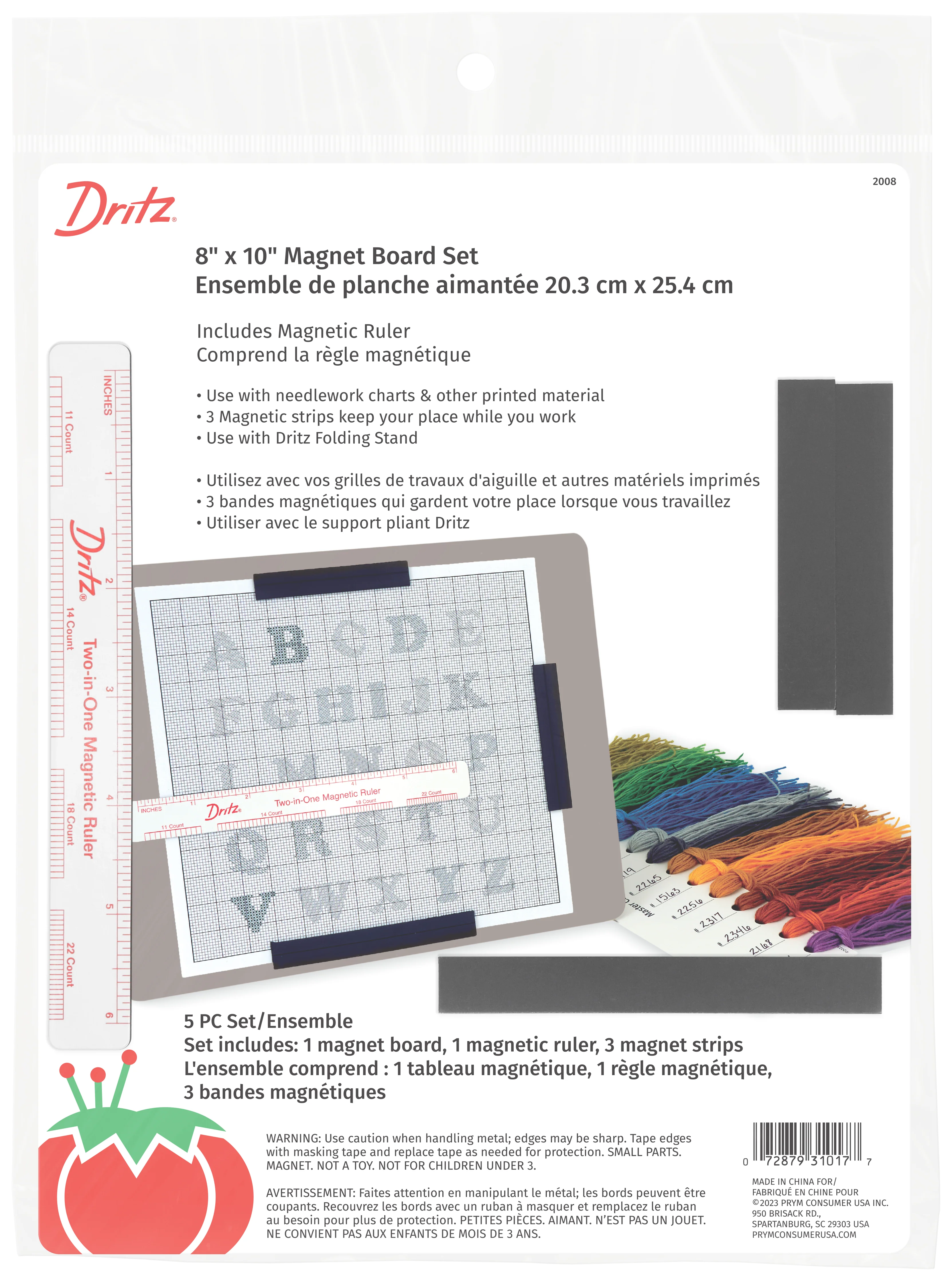 8" x 10" Magnet Board with Ruler Set - 5 PC