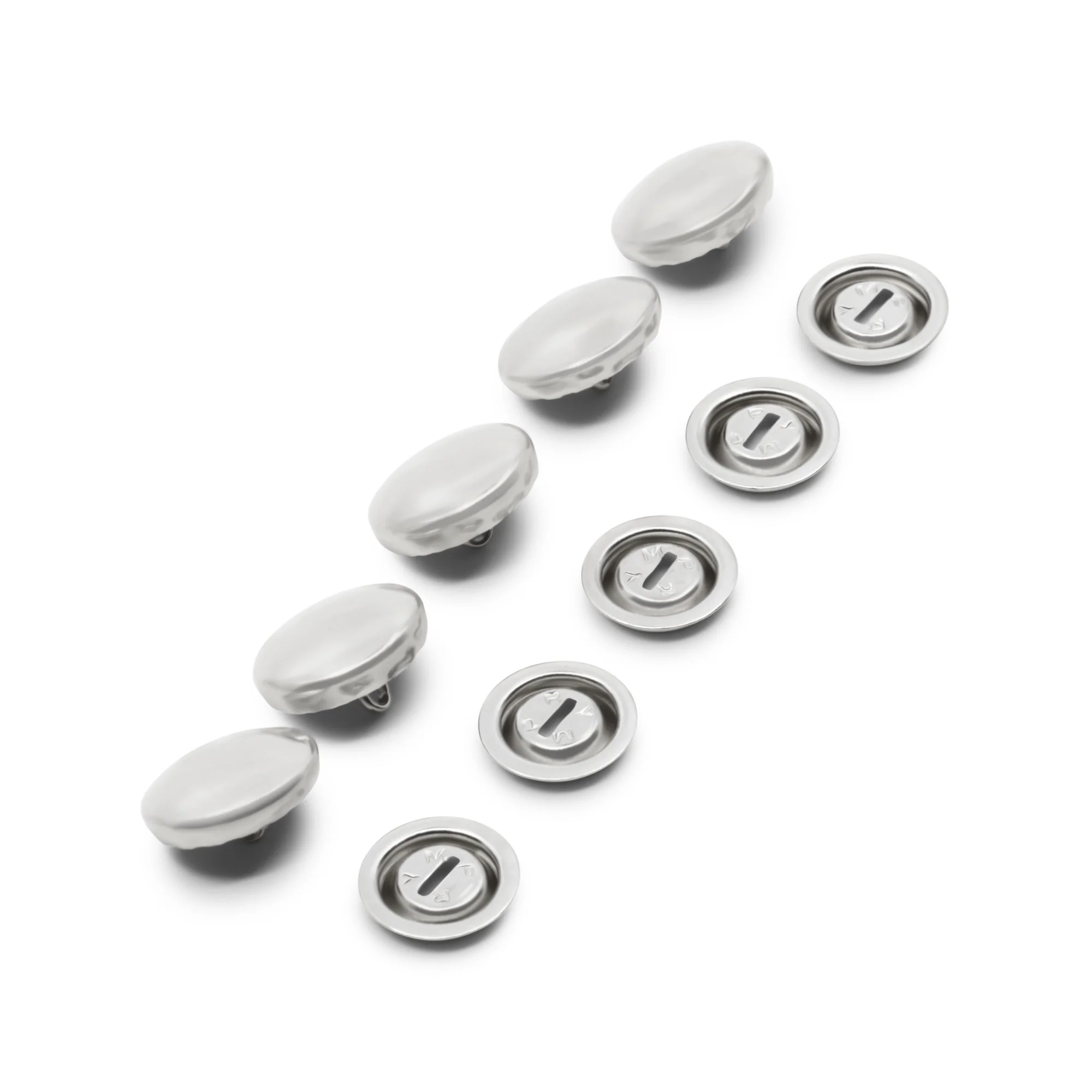 7/16" Half Ball Cover Buttons, 5 pc, Nickel - Image 4
