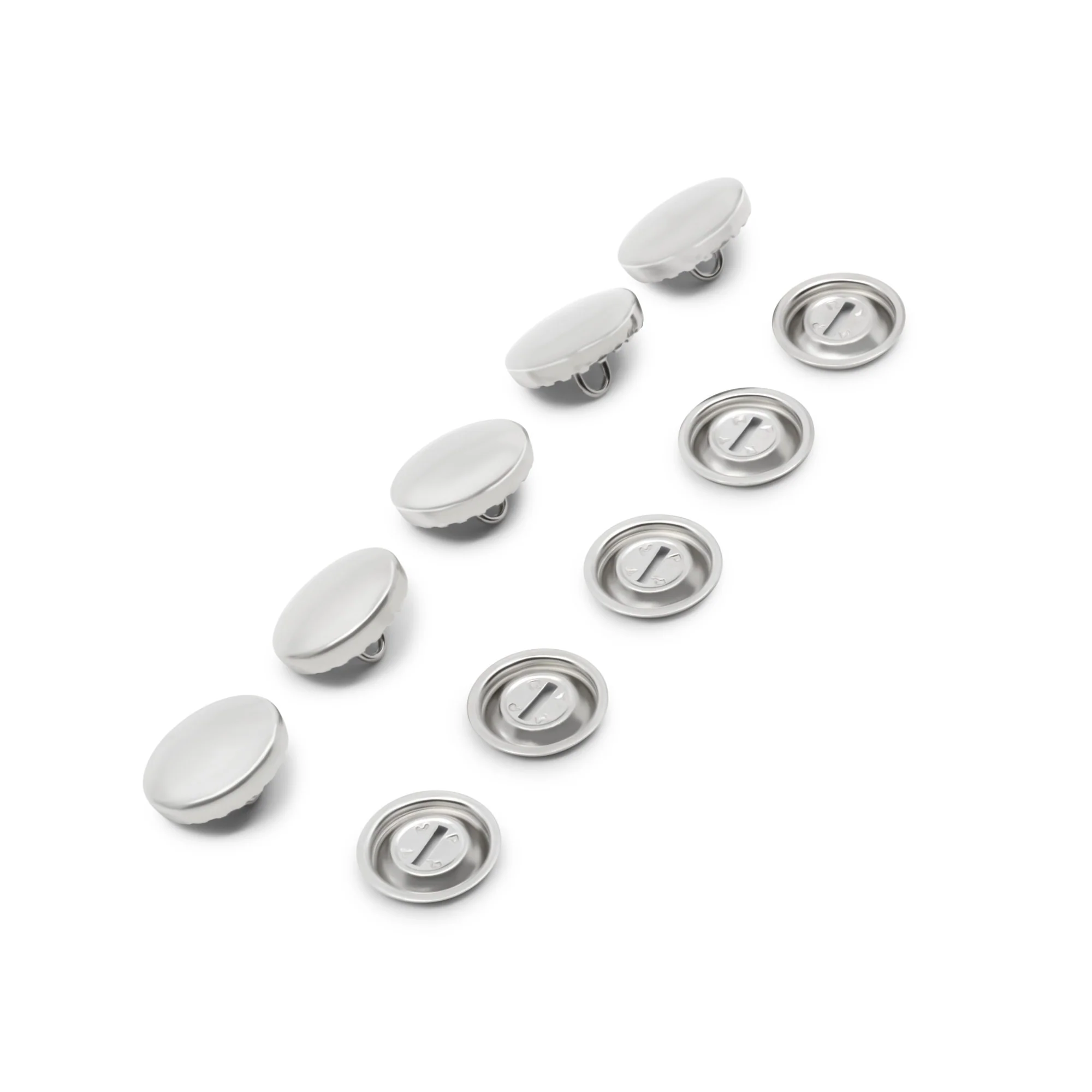 5/8" Half Ball Cover Buttons, 5 pc, Nickel - Image 4