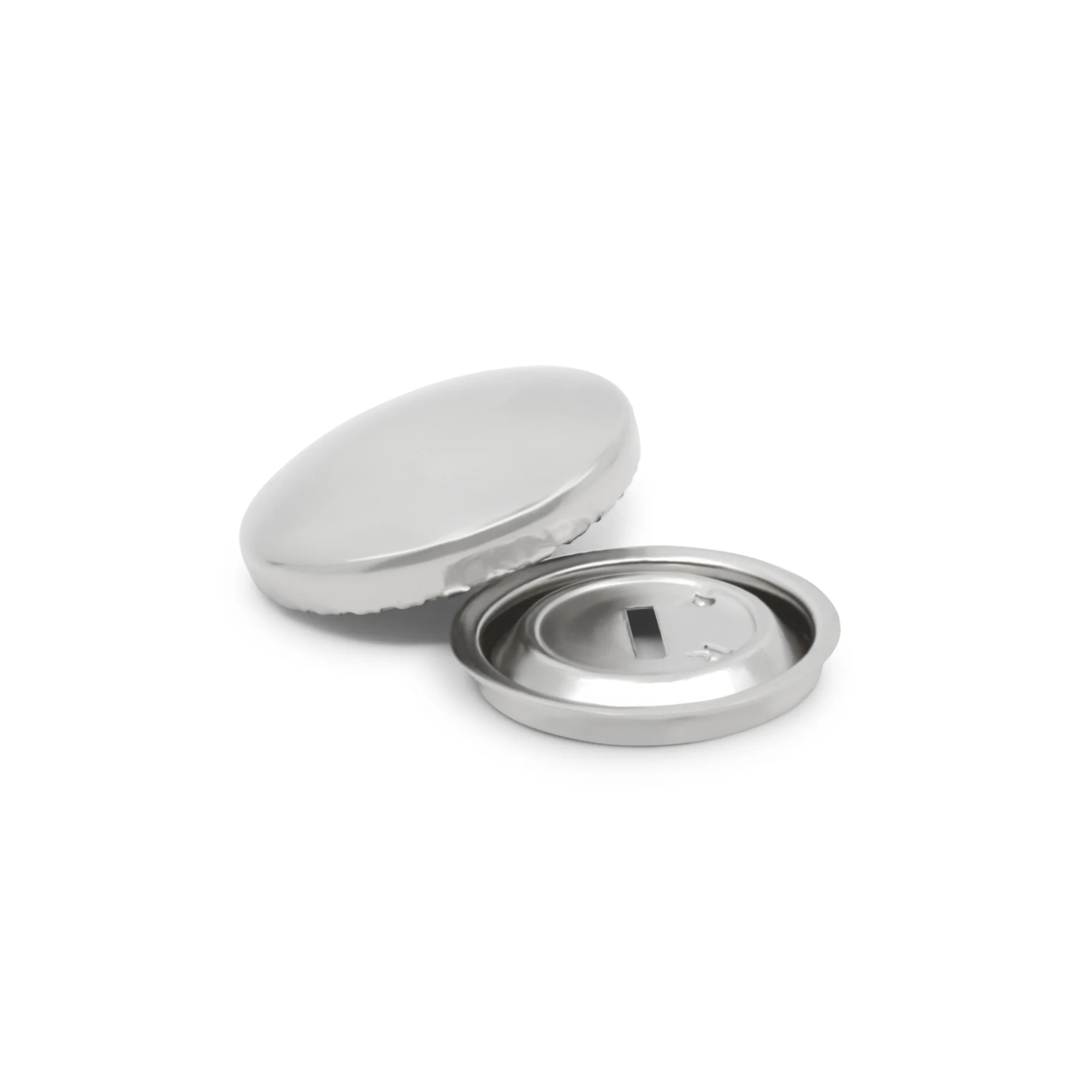 3/4" Half Ball Cover Buttons, 4 pc, Nickel - Image 2
