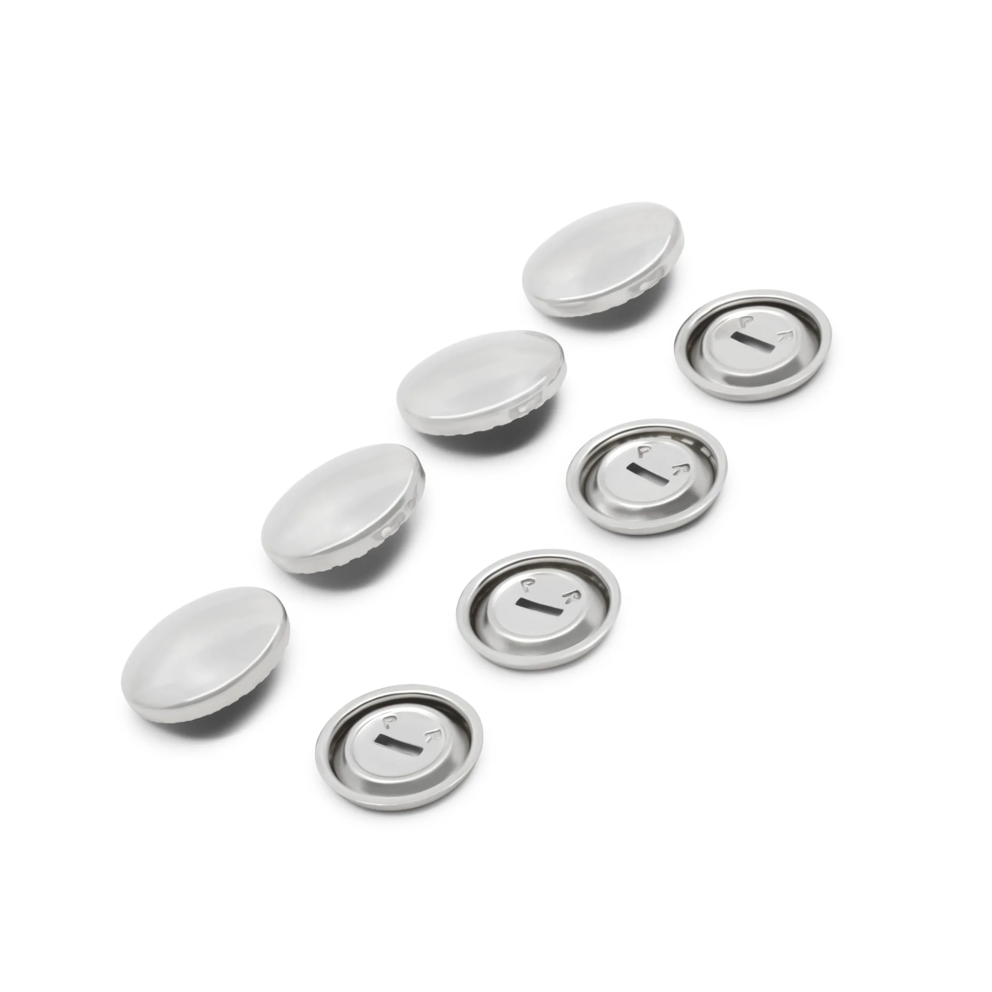 3/4" Half Ball Cover Buttons, 4 pc, Nickel - Image 4