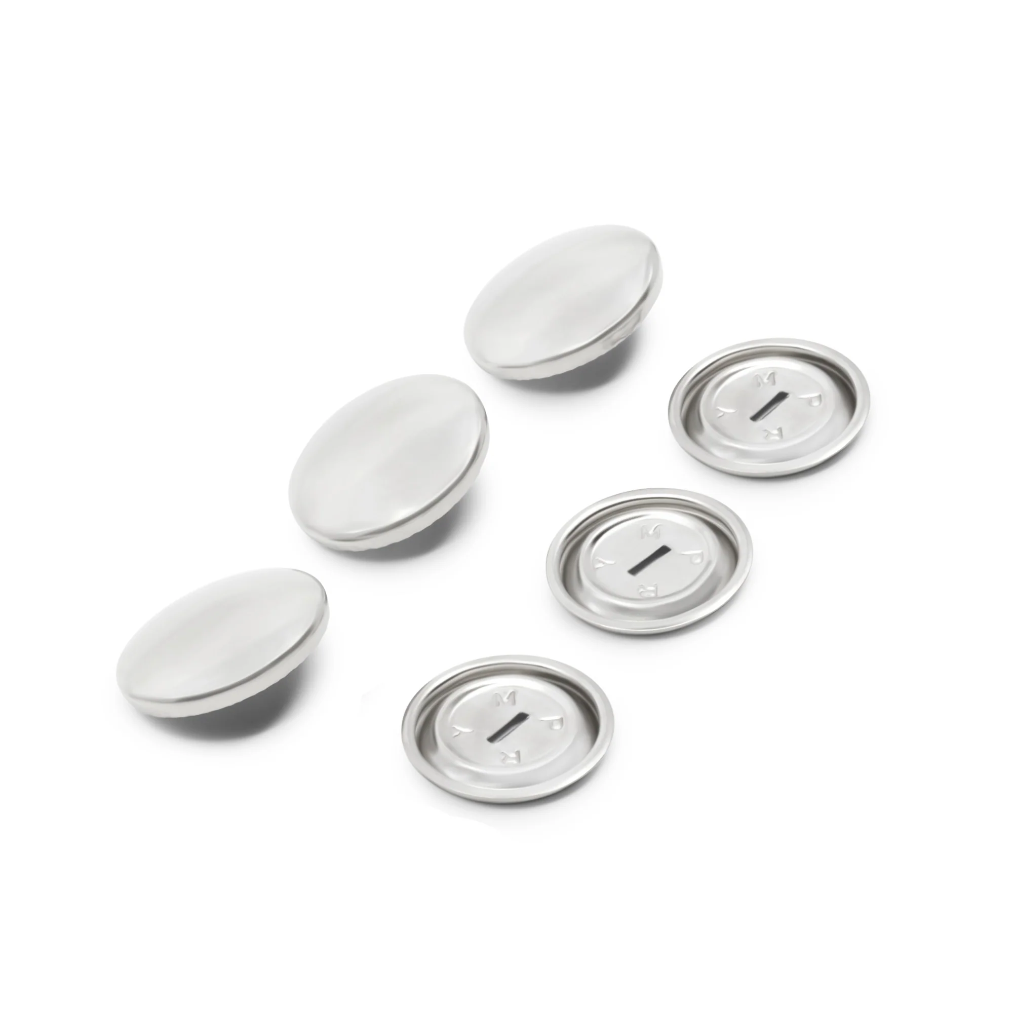 7/8" Half Ball Cover Buttons, 3 pc, Nickel - Image 4