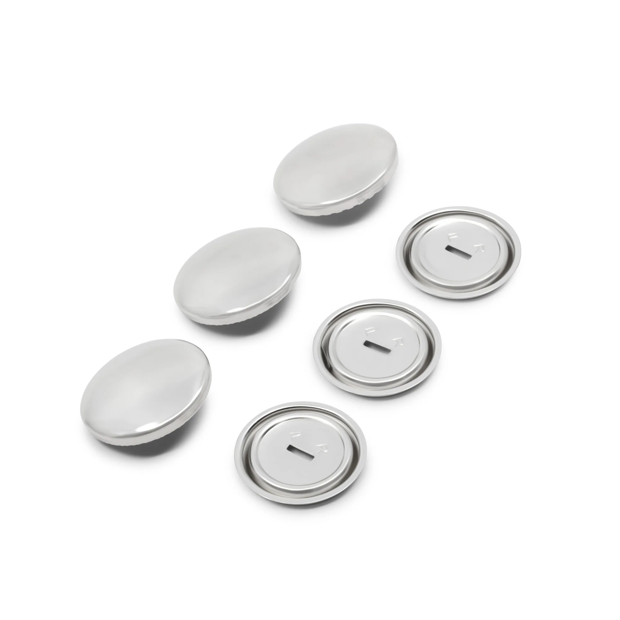 1-1/8" Half Ball Cover Buttons, 3 pc, Nickel - Image 4