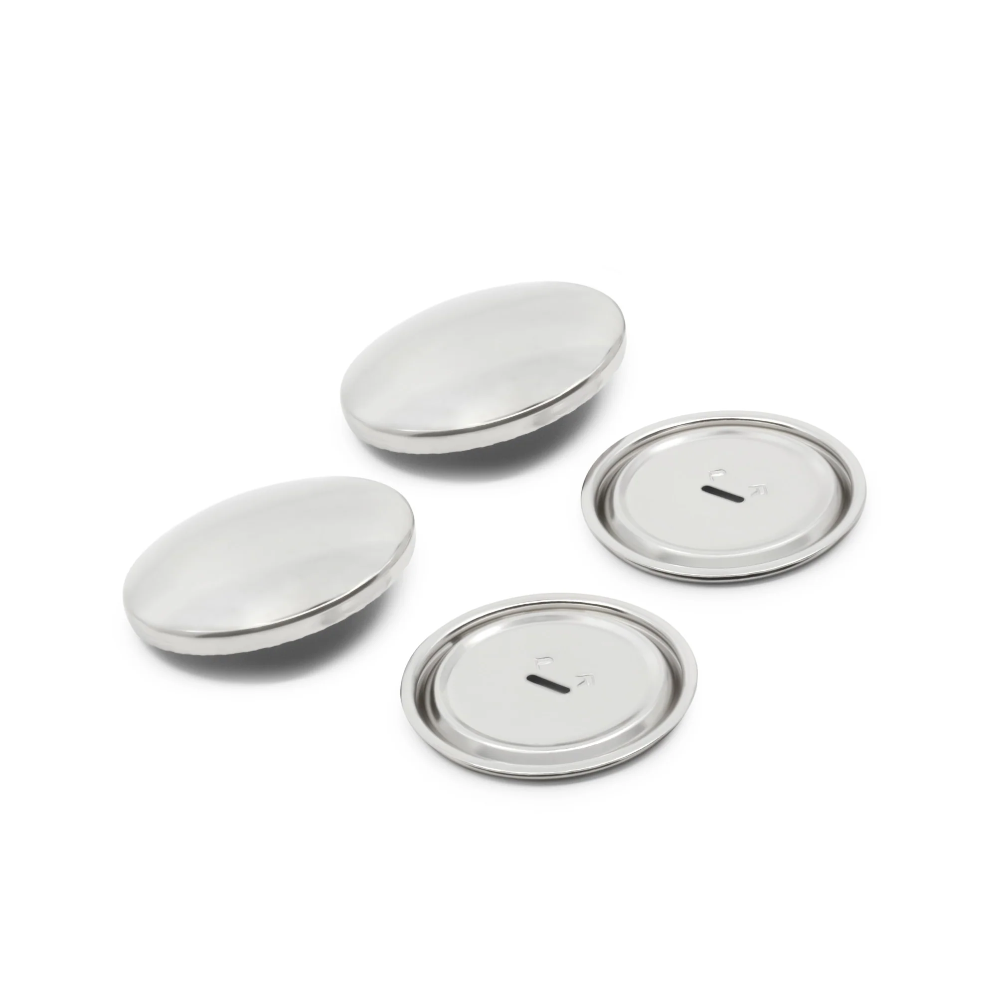 1-1/2" Half Ball Cover Buttons, 2 pc, Nickel - Image 4