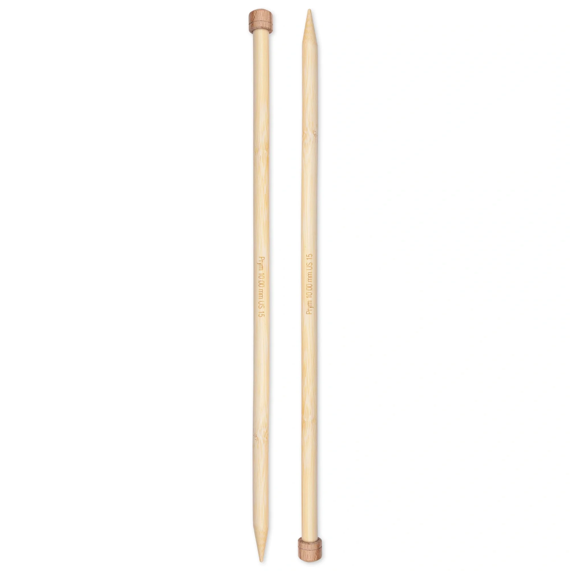 13" Single Point Knitting Needles, Bamboo, US 15 (10mm) - Image 2