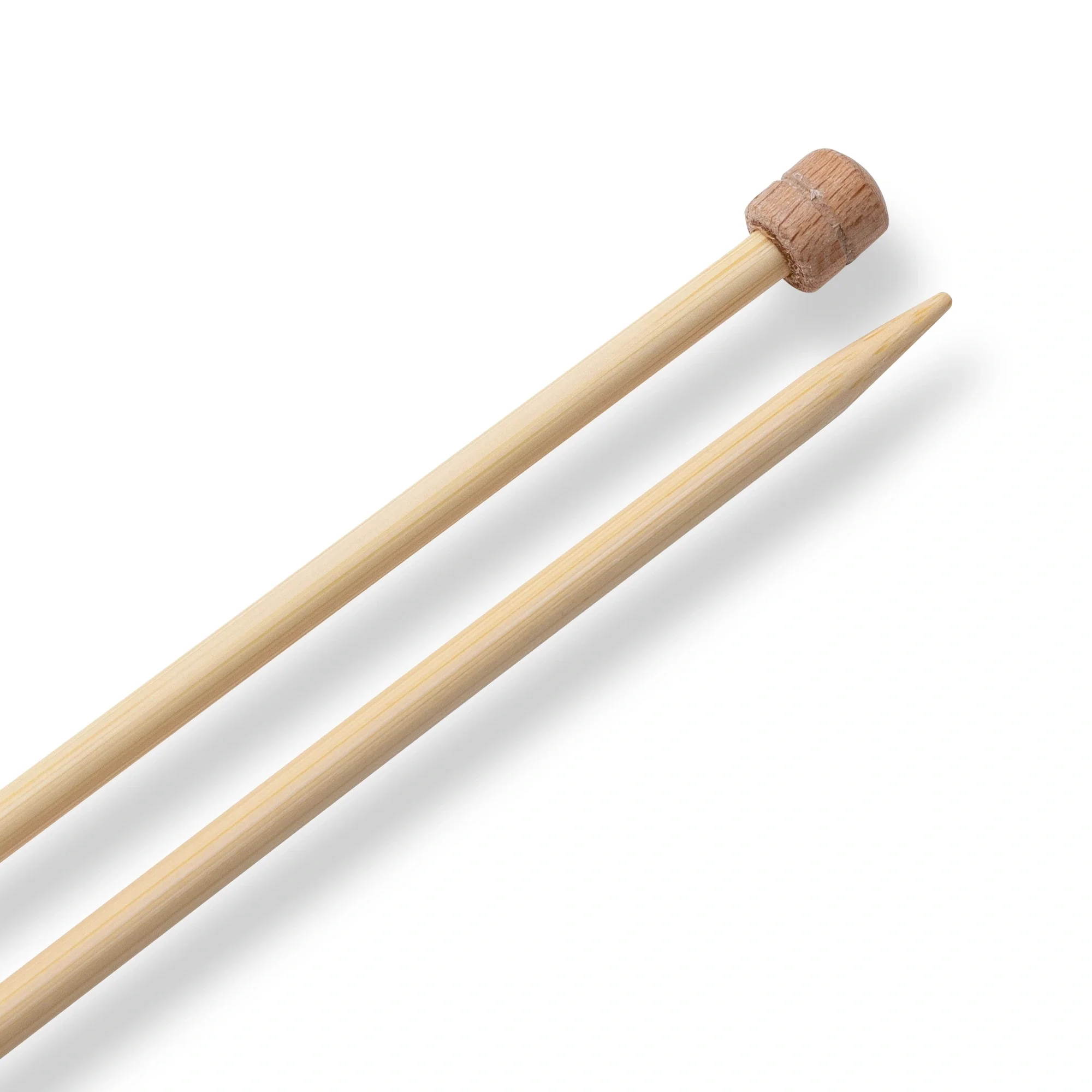 13" Single Point Knitting Needles, Bamboo, US 6 (4mm) - Image 3