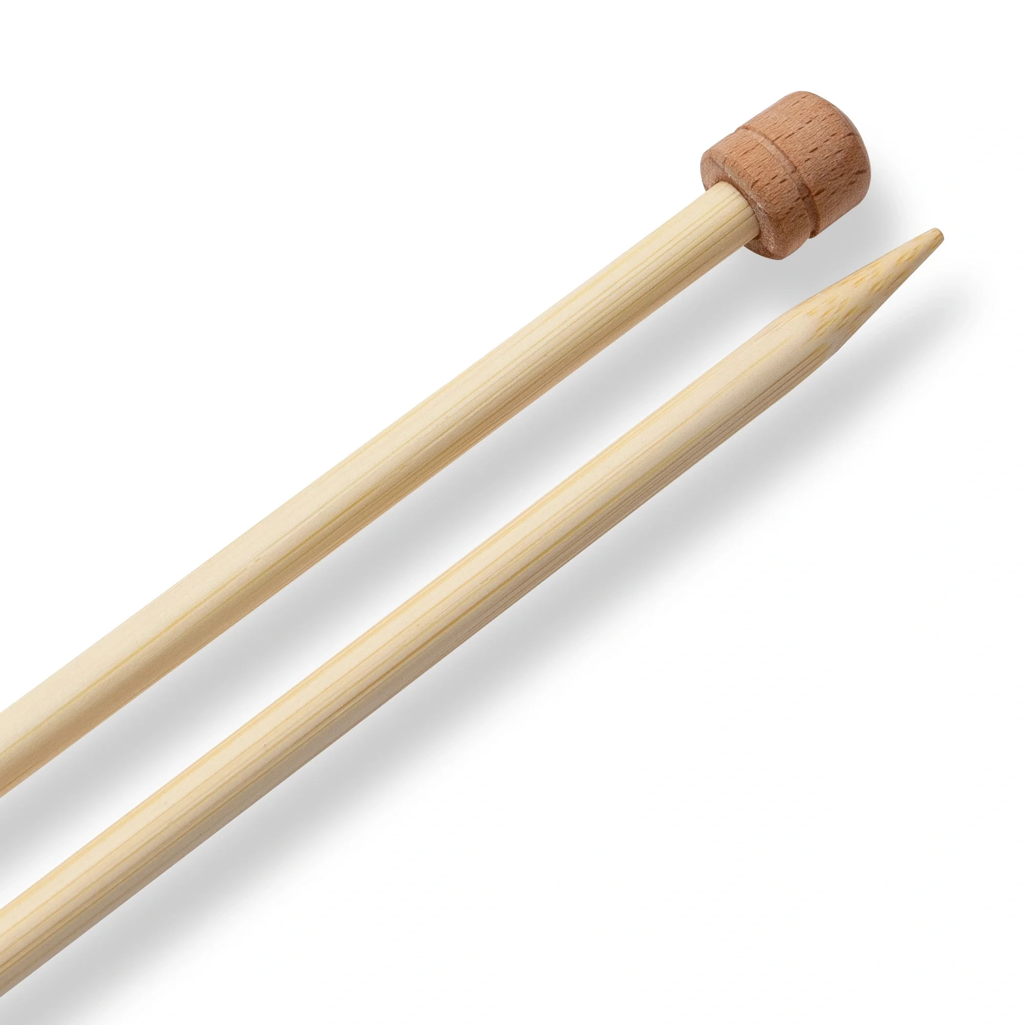 13" Single Point Knitting Needles, Bamboo, US 10 (6mm) - Image 3