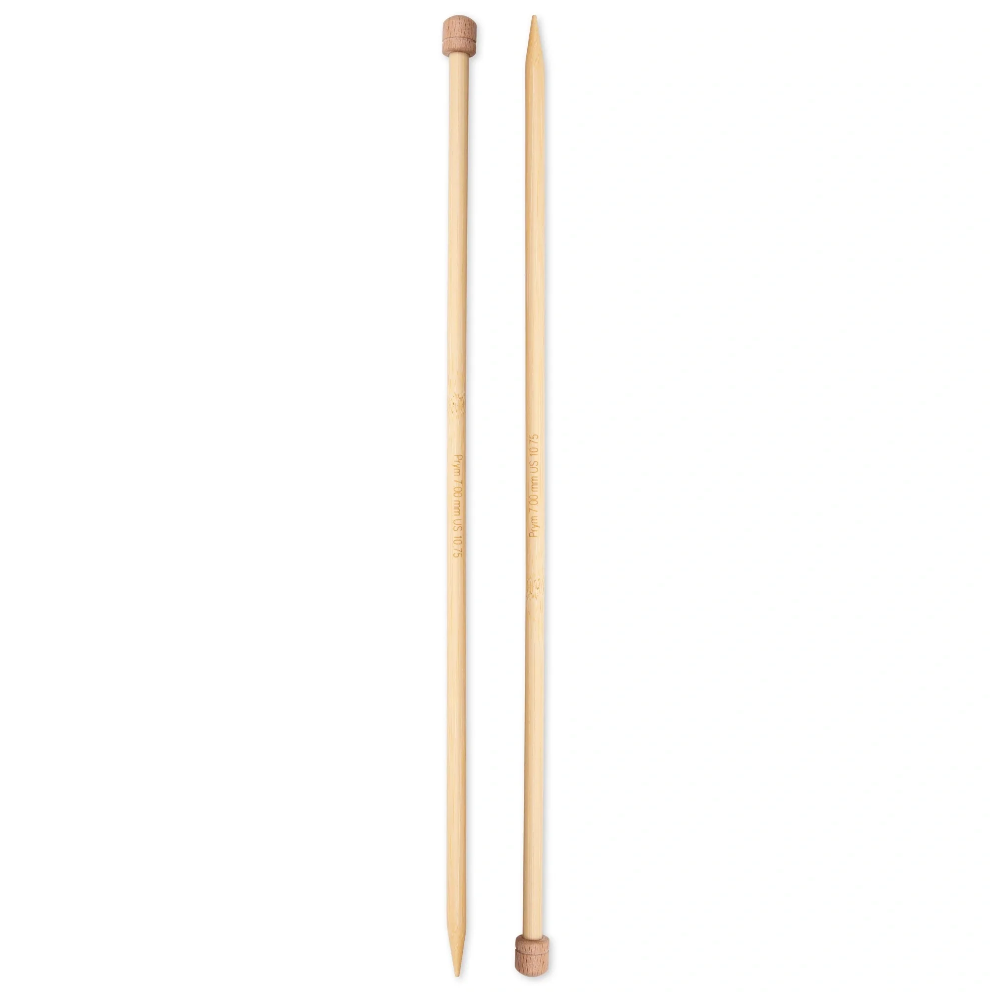 13" Single Point Knitting Needles, Bamboo, US 10.75 (7mm) - Image 2
