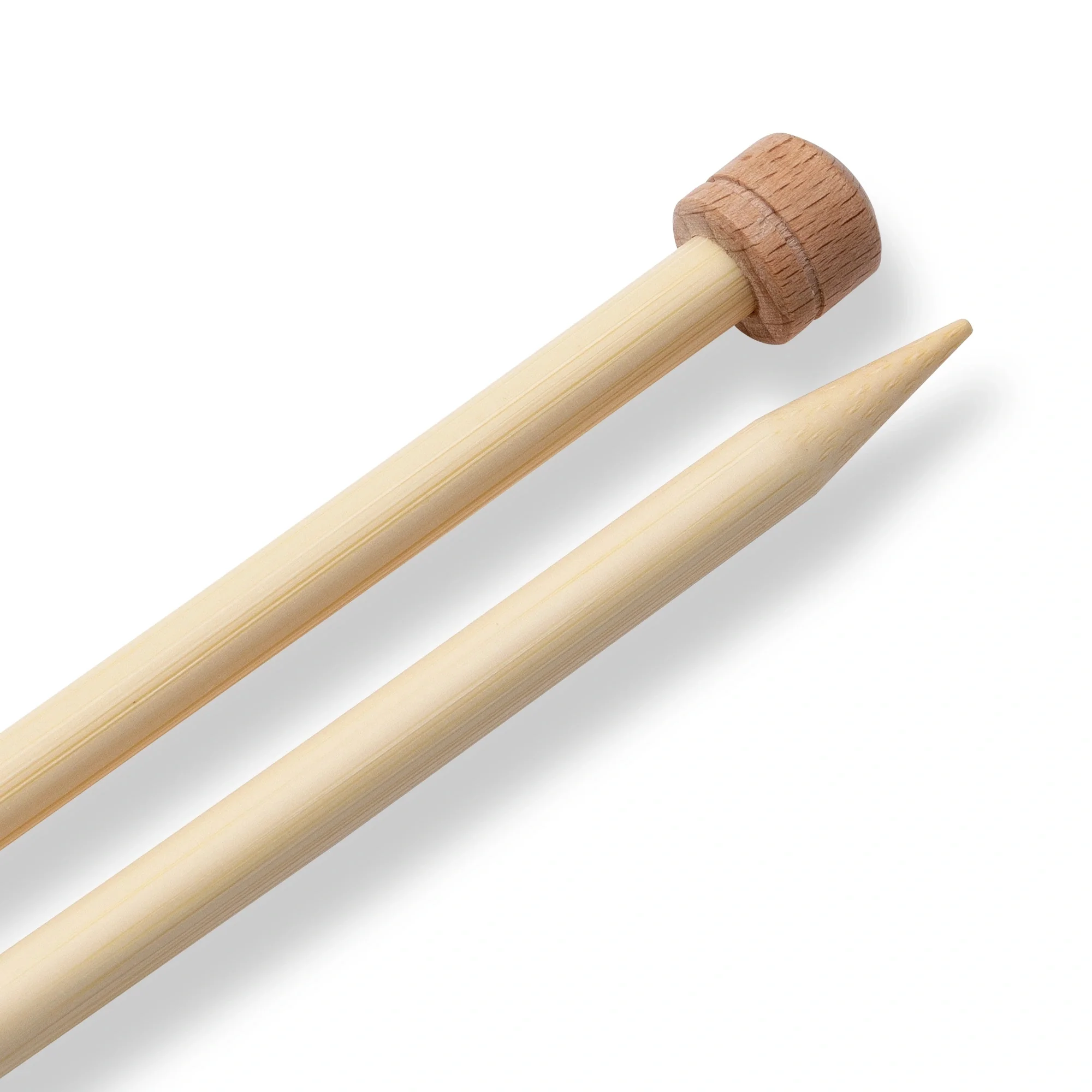 13" Single Point Knitting Needles, Bamboo, US 11 (8mm) - Image 3