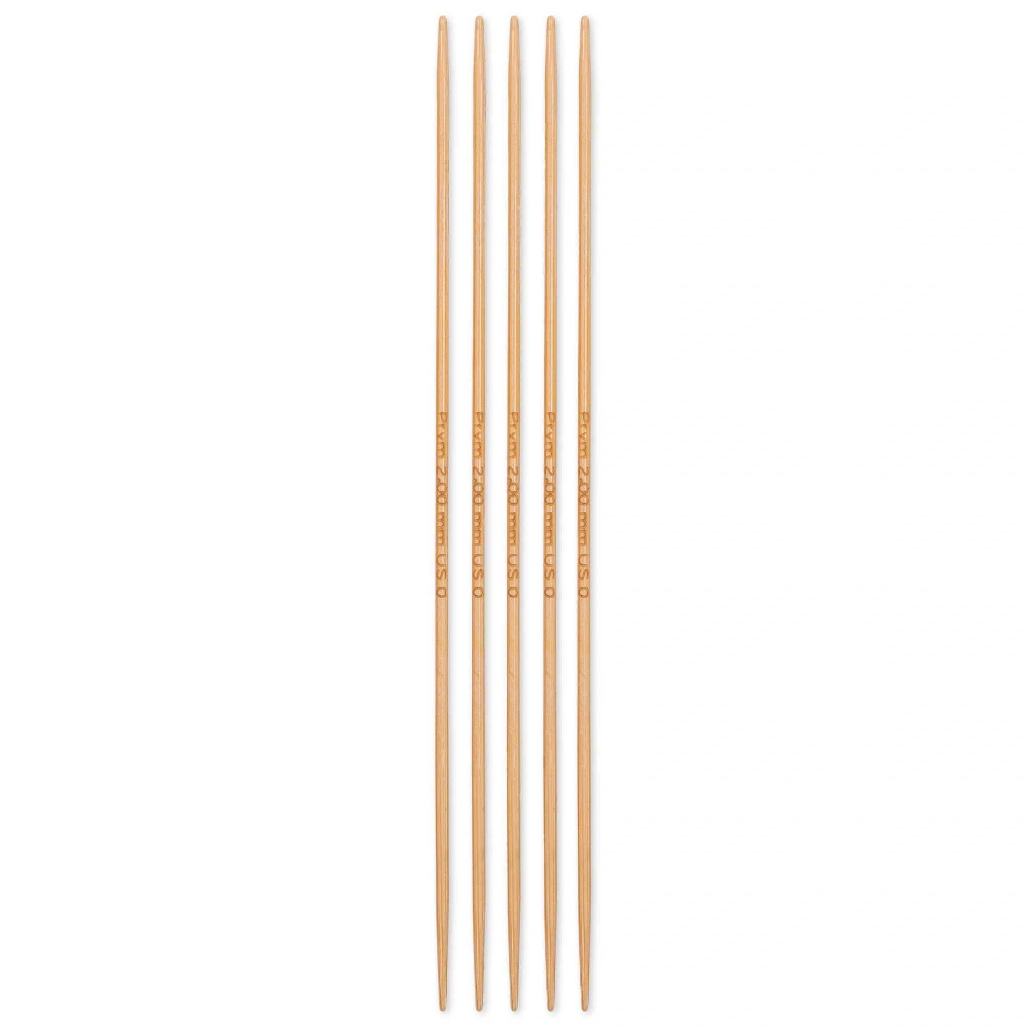 6" Double Point Knitting Needles, Bamboo, US 0 (2mm) - Image 2