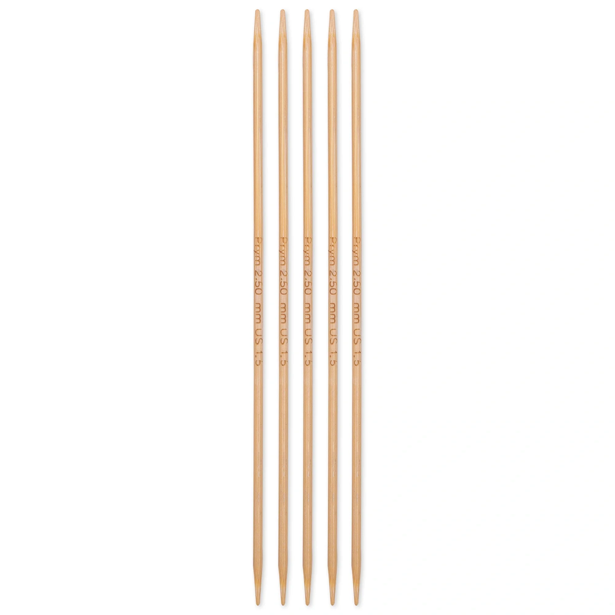 6" Double Point Knitting Needles, Bamboo, US 1.5 (2.5mm) - Image 2