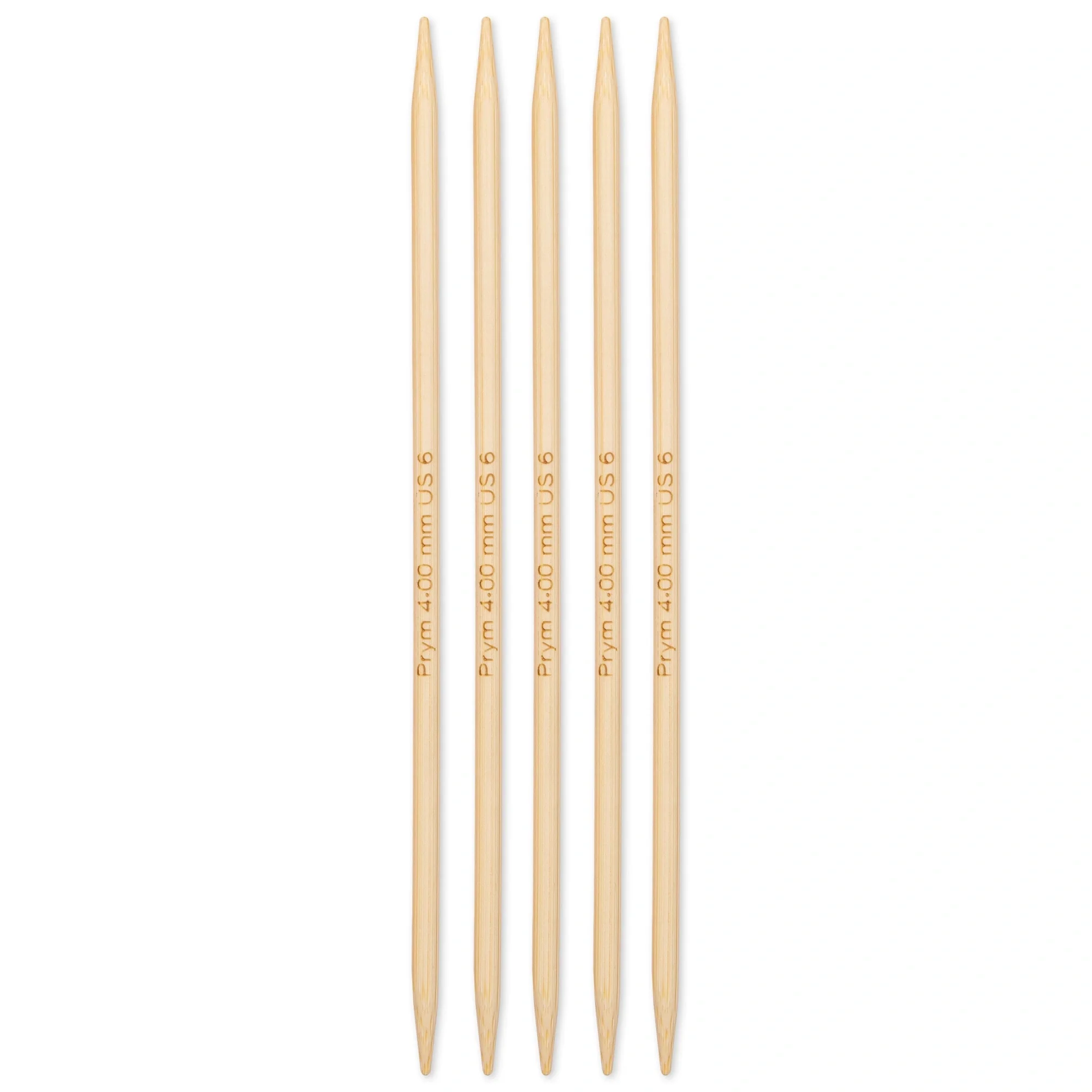 6" Double Point Knitting Needles, Bamboo, US 6 (4mm) - Image 2