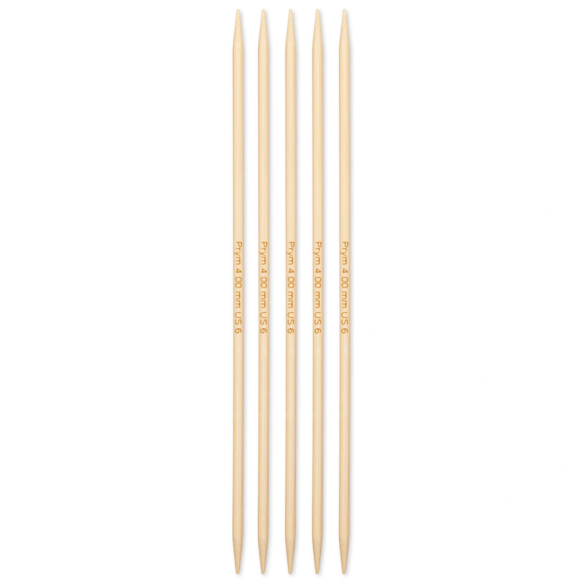 8" Double Point Knitting Needles, Bamboo, US 6 (4mm) - Image 2