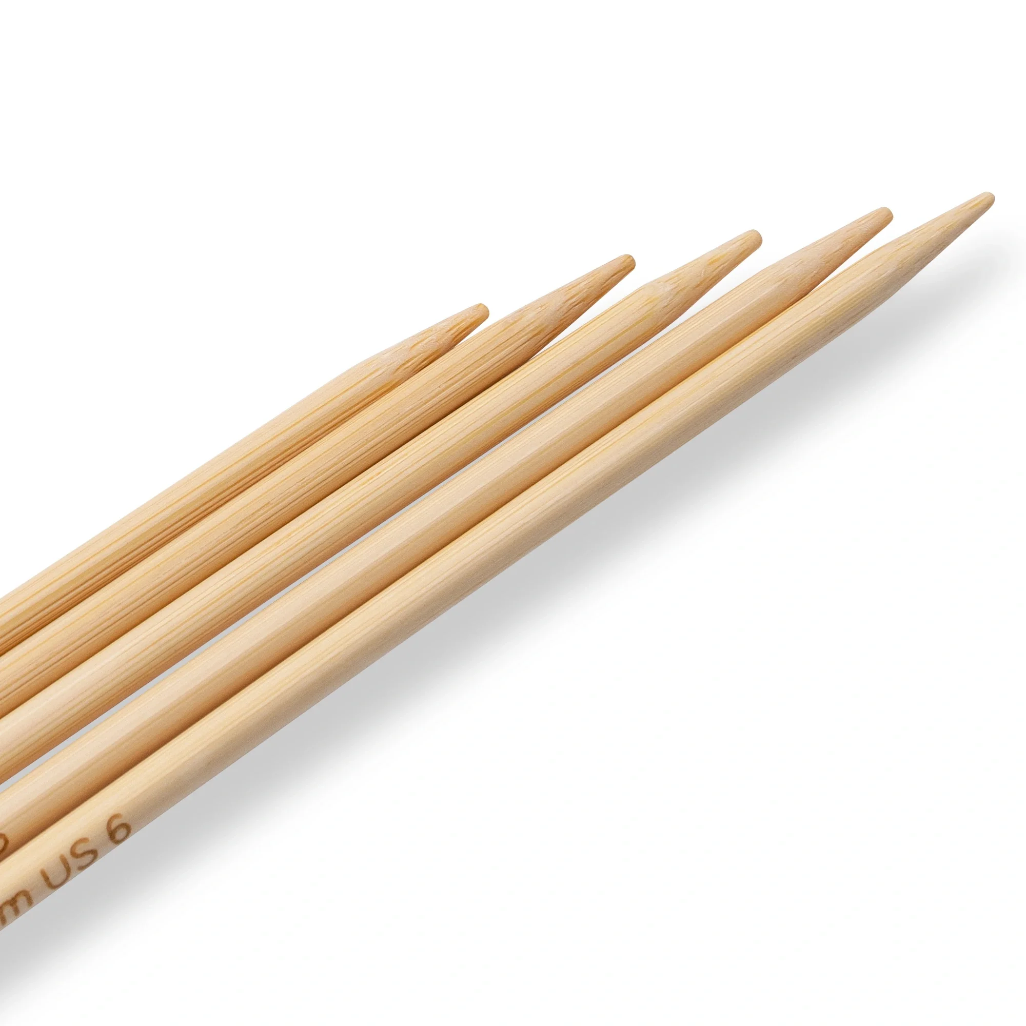 8" Double Point Knitting Needles, Bamboo, US 6 (4mm) - Image 3