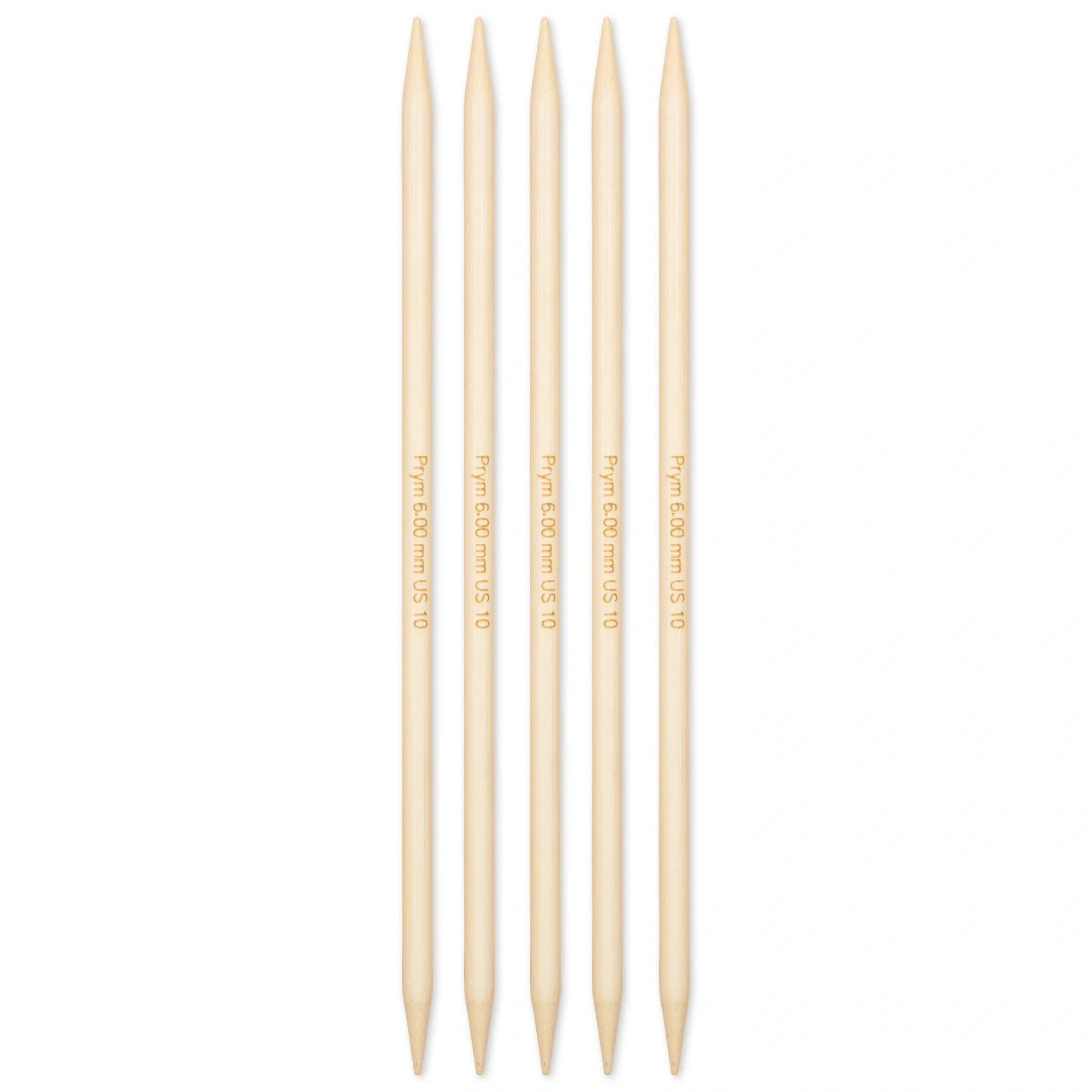 8" Double Point Knitting Needles, Bamboo, US 9 (6mm) - Image 2