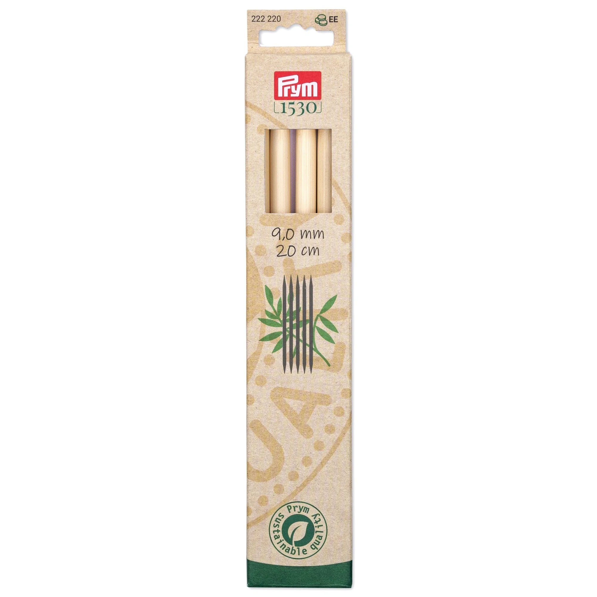 8" Double Point Knitting Needles, Bamboo, US 13 (9mm)